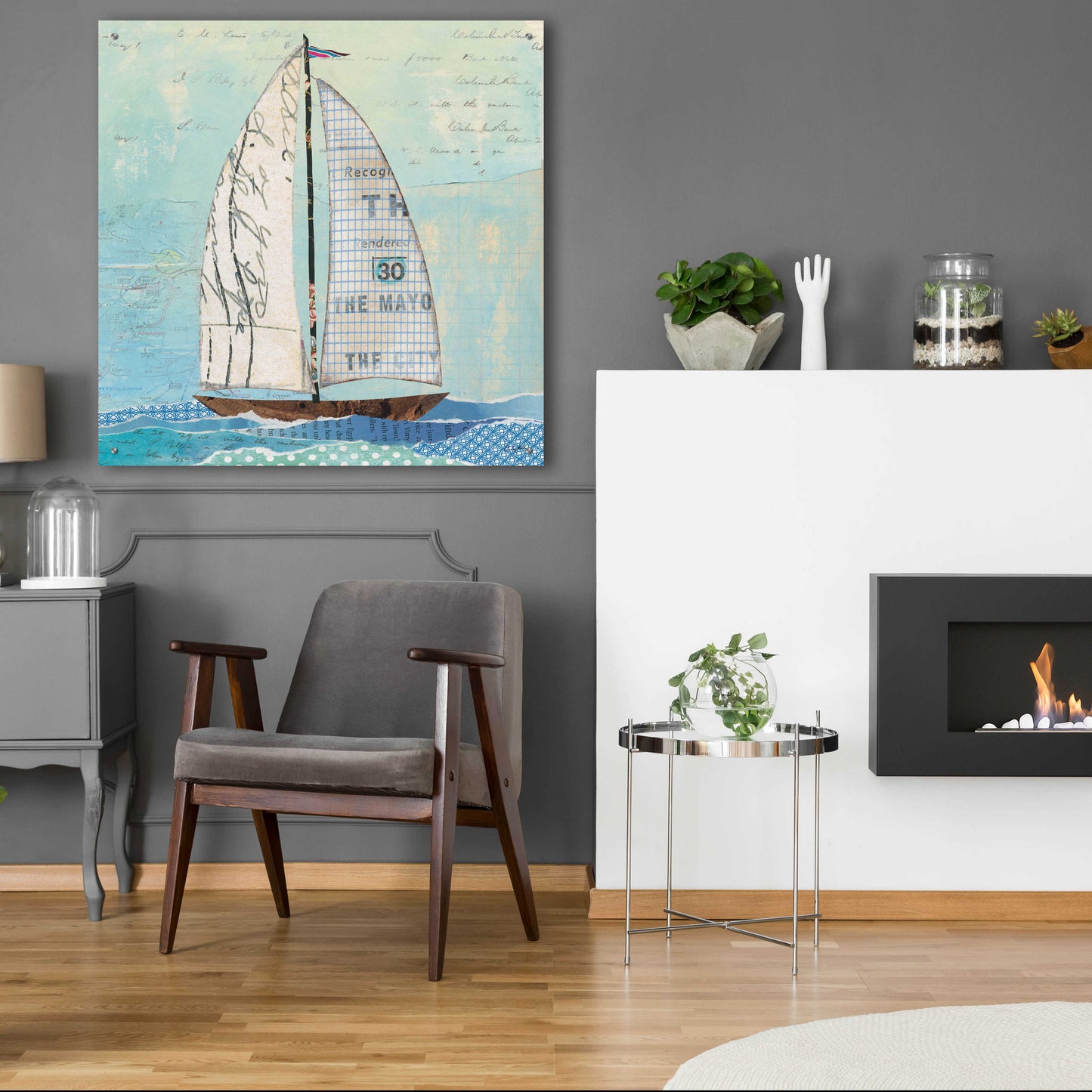 Epic Art 'At the Regatta III Sail Sq' by Courtney Prahl, Acrylic Glass Wall Art,36x36