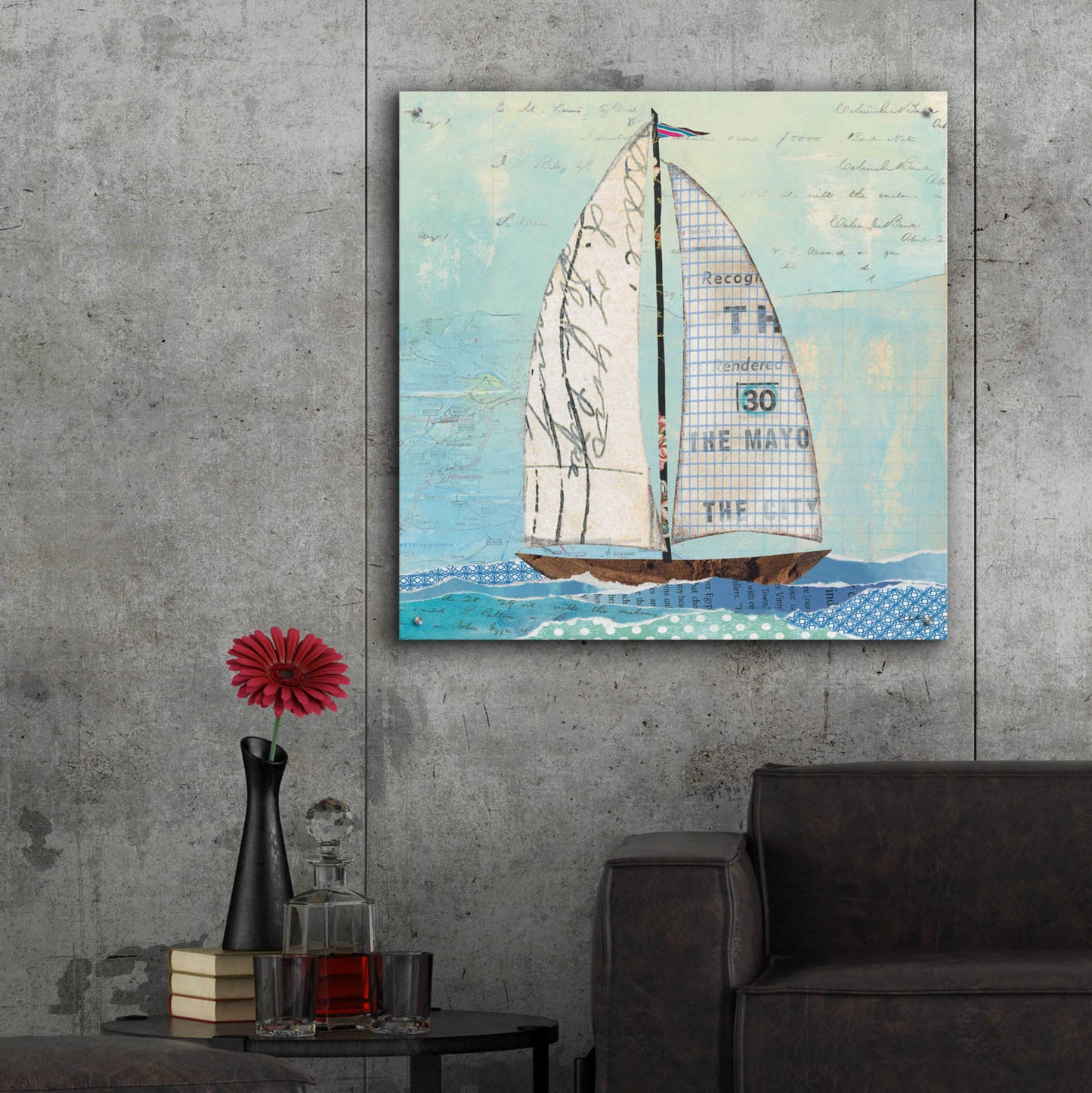 Epic Art 'At the Regatta III Sail Sq' by Courtney Prahl, Acrylic Glass Wall Art,36x36