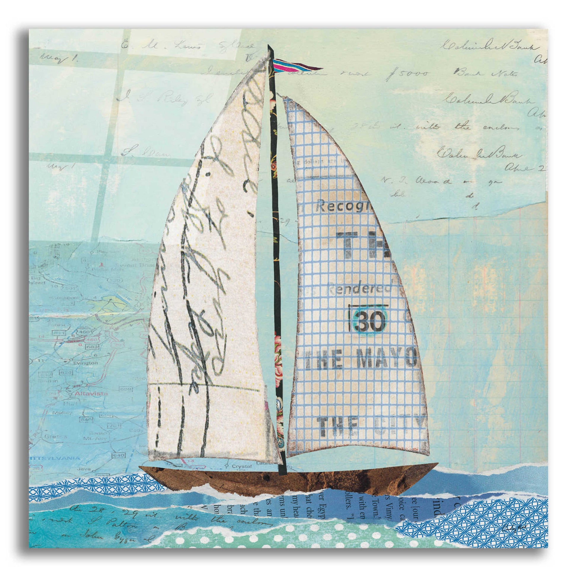 Epic Art 'At the Regatta III Sail Sq' by Courtney Prahl, Acrylic Glass Wall Art