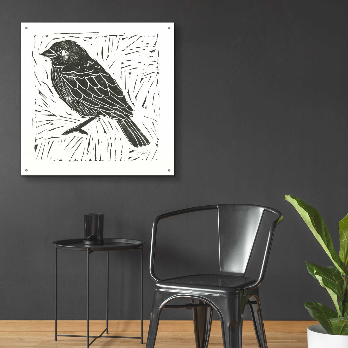 Epic Art 'Bird Element I' by Courtney Prahl, Acrylic Glass Wall Art,36x36