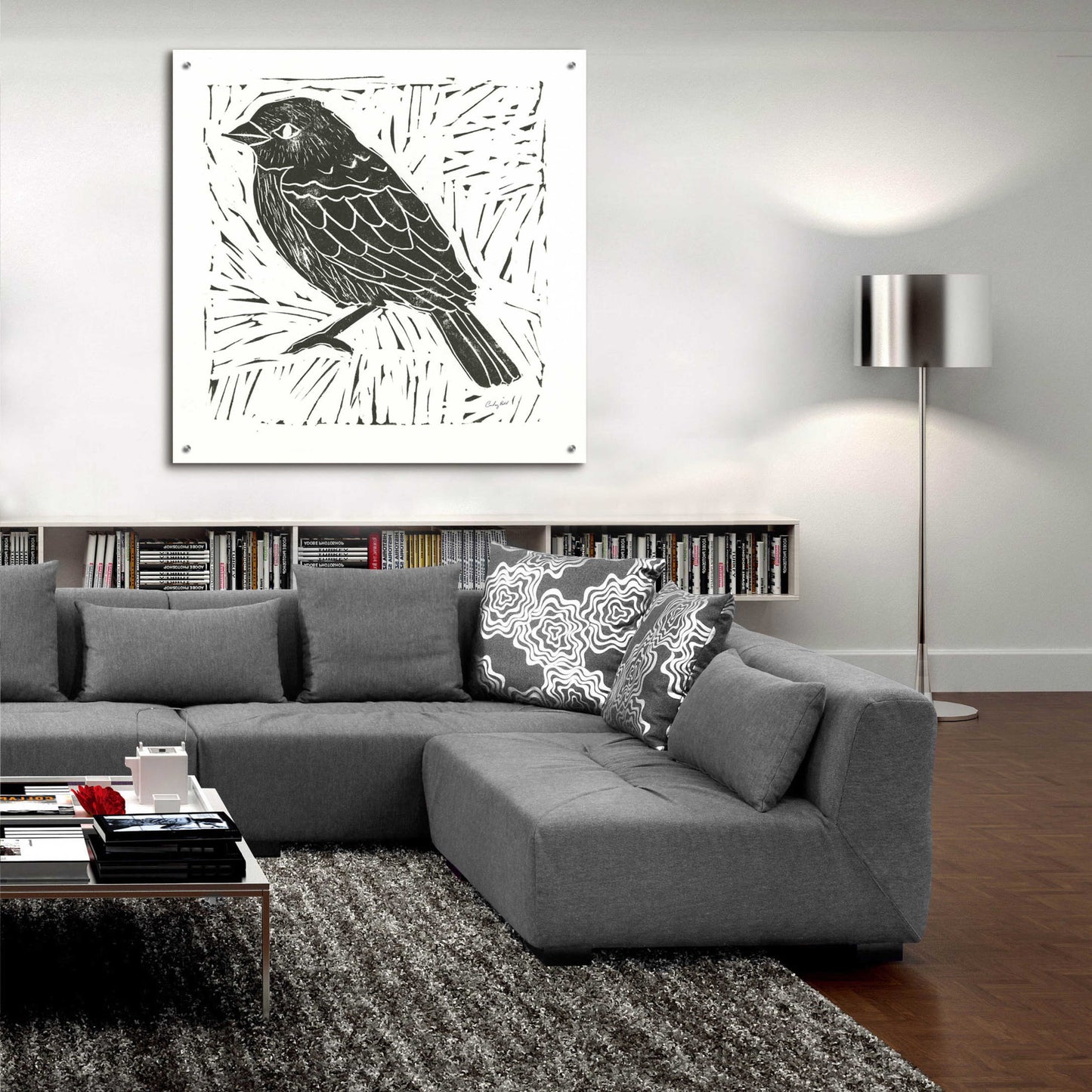 Epic Art 'Bird Element I' by Courtney Prahl, Acrylic Glass Wall Art,36x36