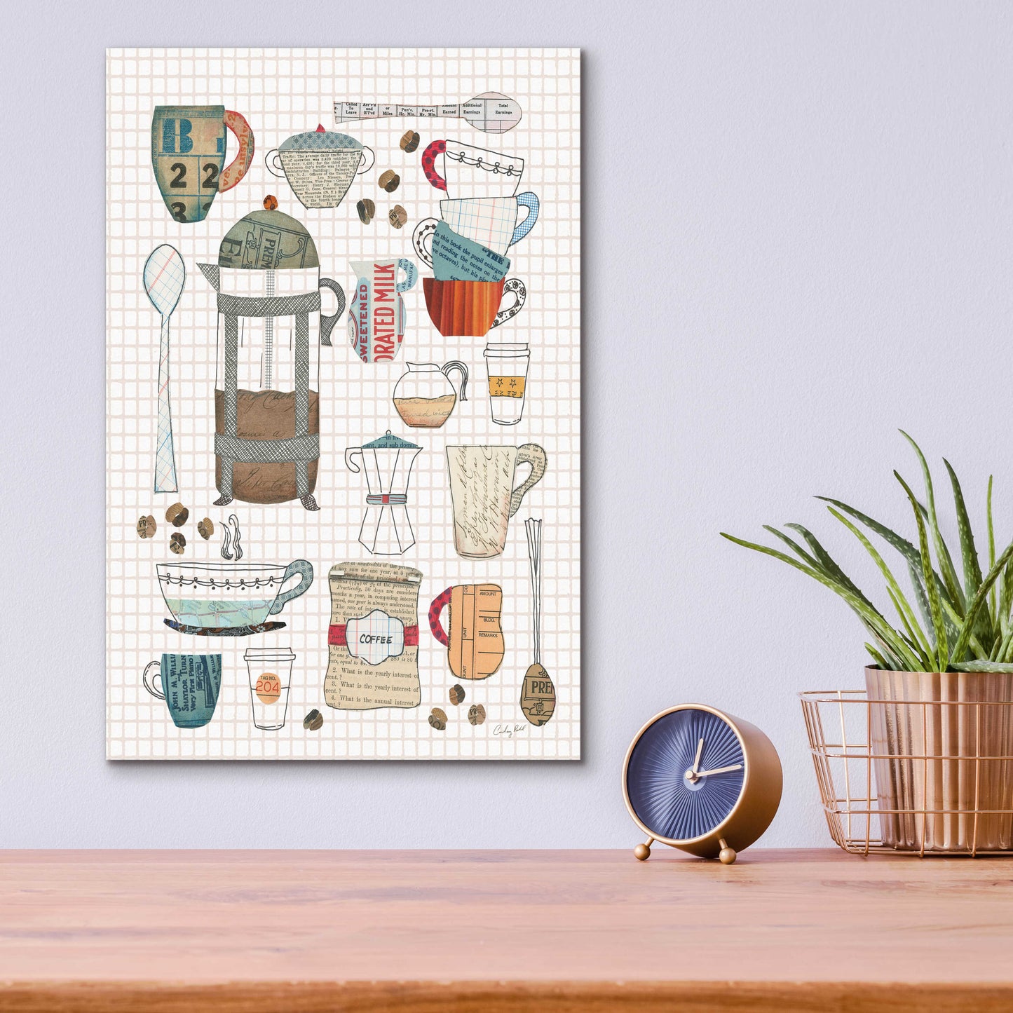 Epic Art 'Coffee Chart II v2 Gingham' by Courtney Prahl, Acrylic Glass Wall Art,12x16