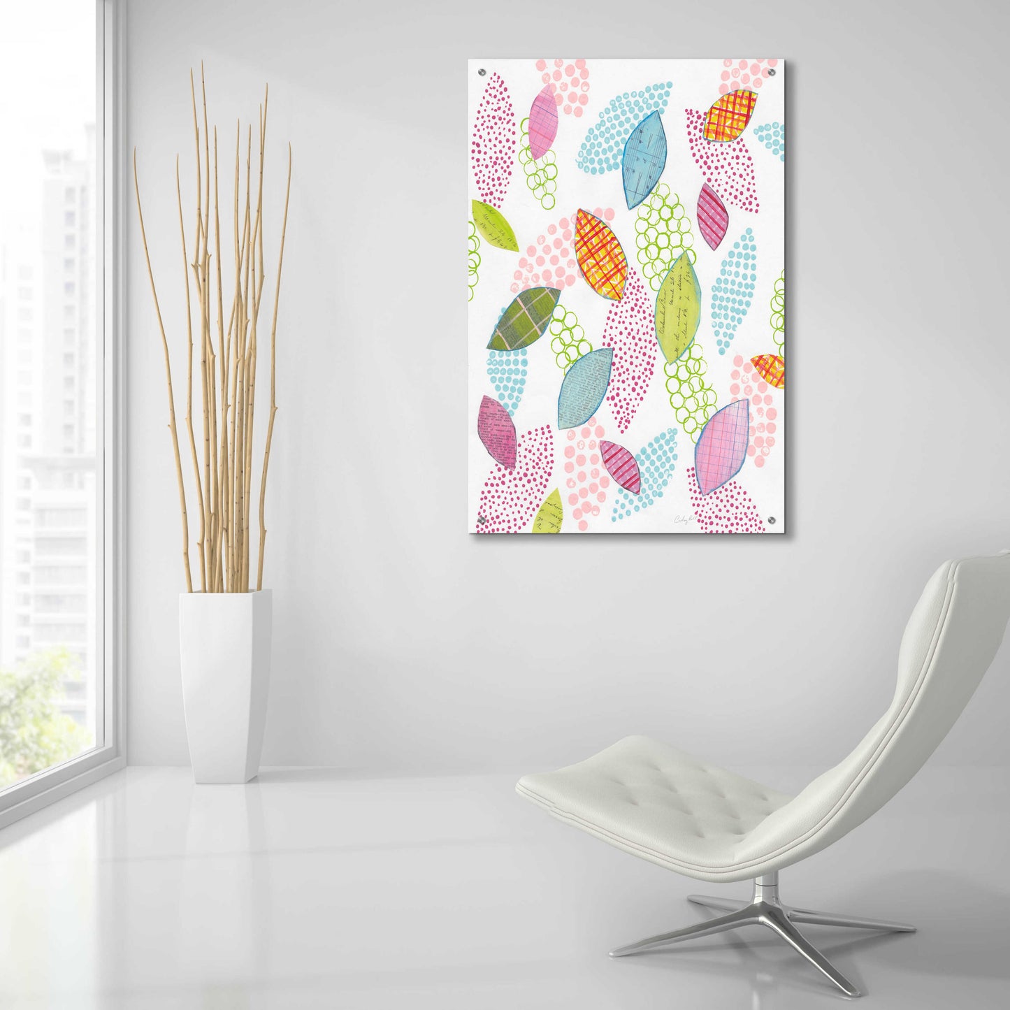 Epic Art 'Leaf Circles' by Courtney Prahl, Acrylic Glass Wall Art,24x36