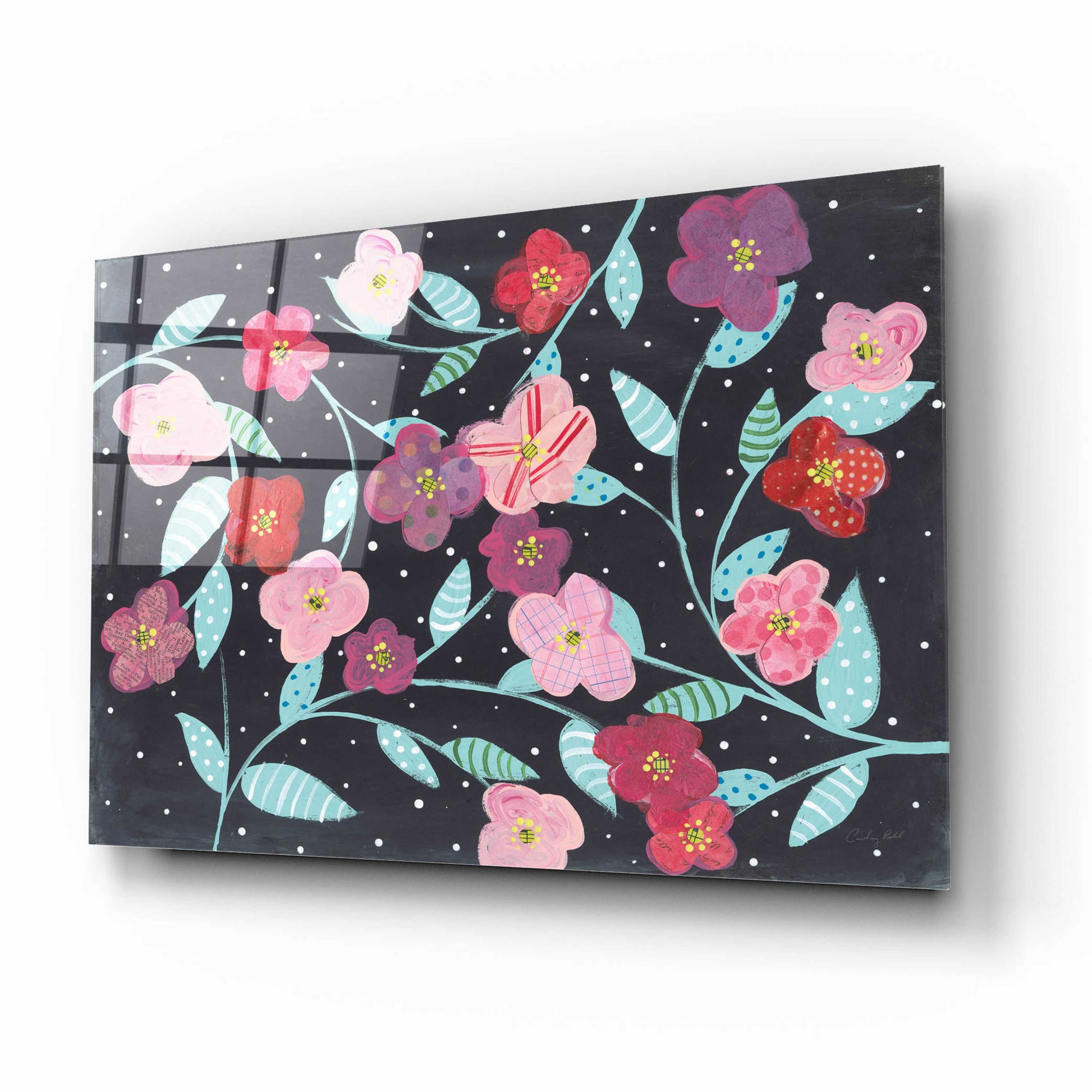 Epic Art 'Wall Flowers' by Courtney Prahl, Acrylic Glass Wall Art,16x12