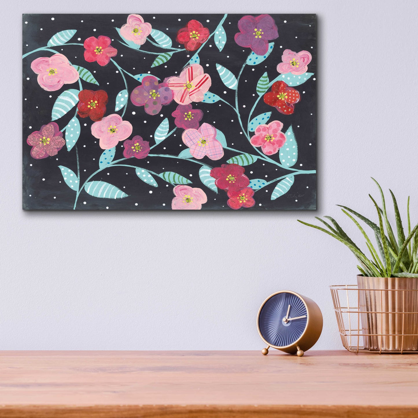 Epic Art 'Wall Flowers' by Courtney Prahl, Acrylic Glass Wall Art,16x12