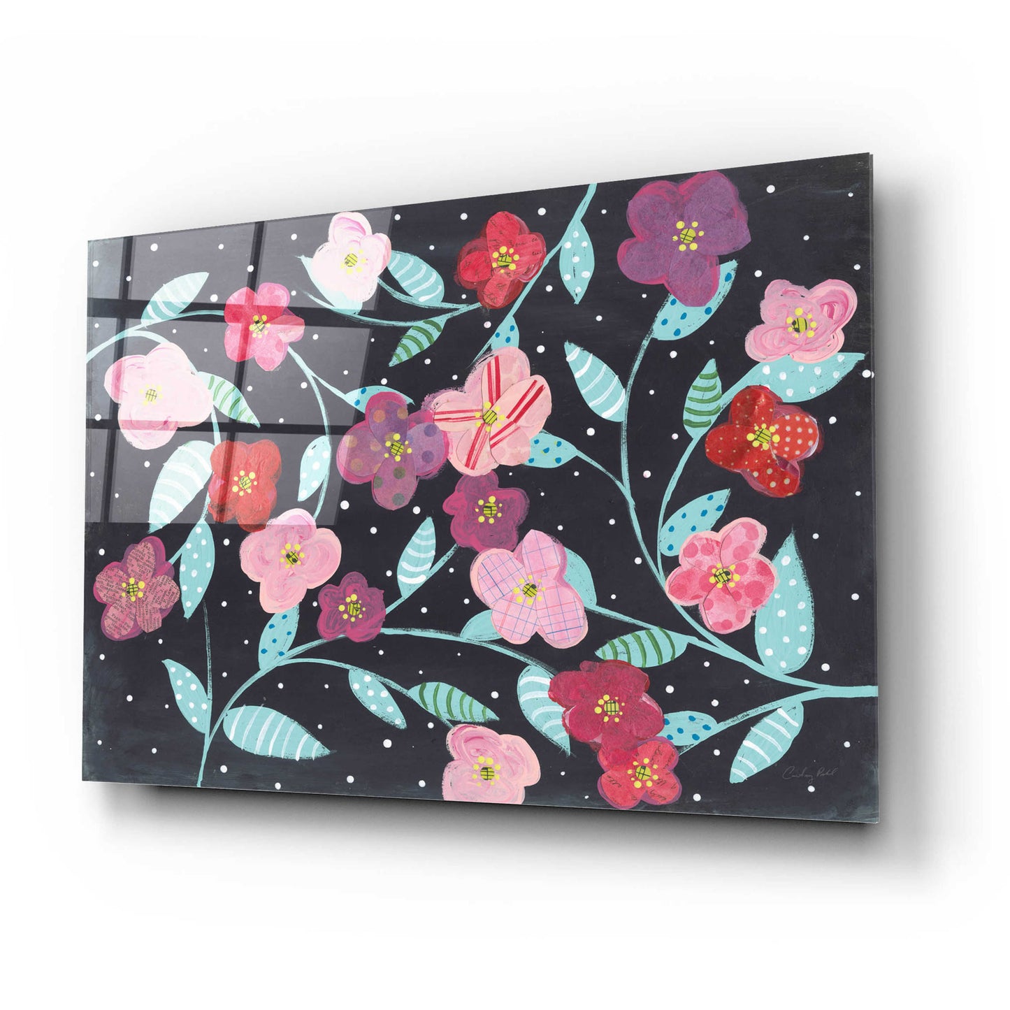 Epic Art 'Wall Flowers' by Courtney Prahl, Acrylic Glass Wall Art,24x16