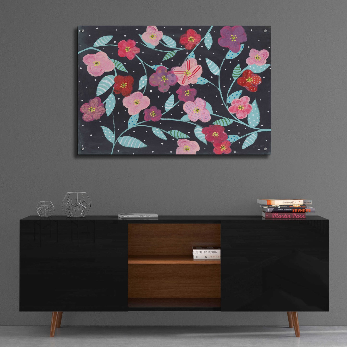 Epic Art 'Wall Flowers' by Courtney Prahl, Acrylic Glass Wall Art,36x24