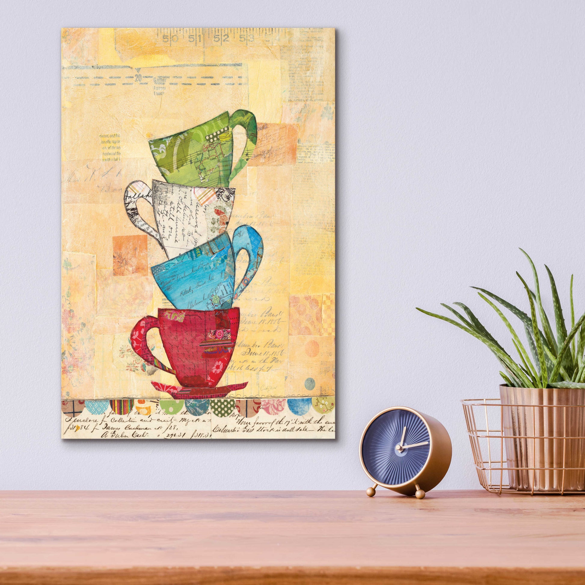 Epic Art 'Come for Tea Orange' by Courtney Prahl, Acrylic Glass Wall Art,12x16