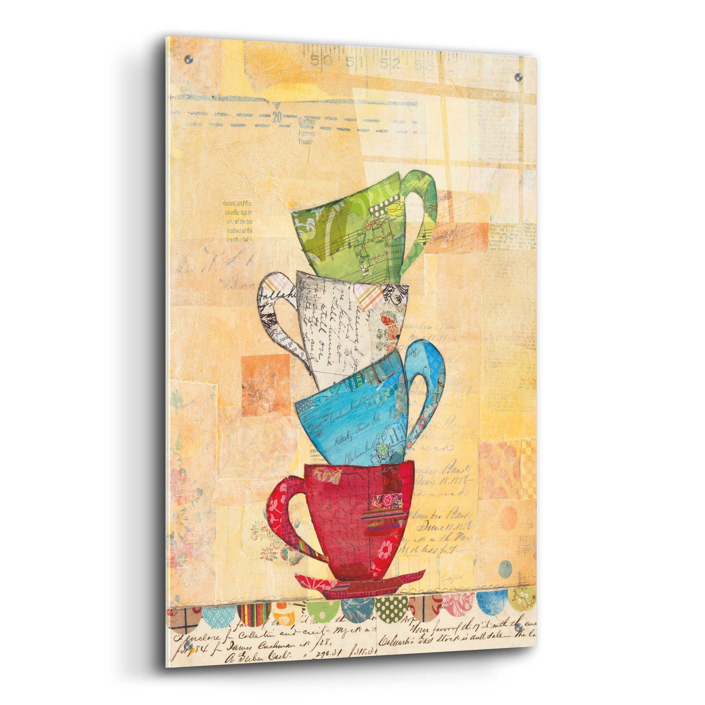 Epic Art 'Come for Tea Orange' by Courtney Prahl, Acrylic Glass Wall Art,24x36