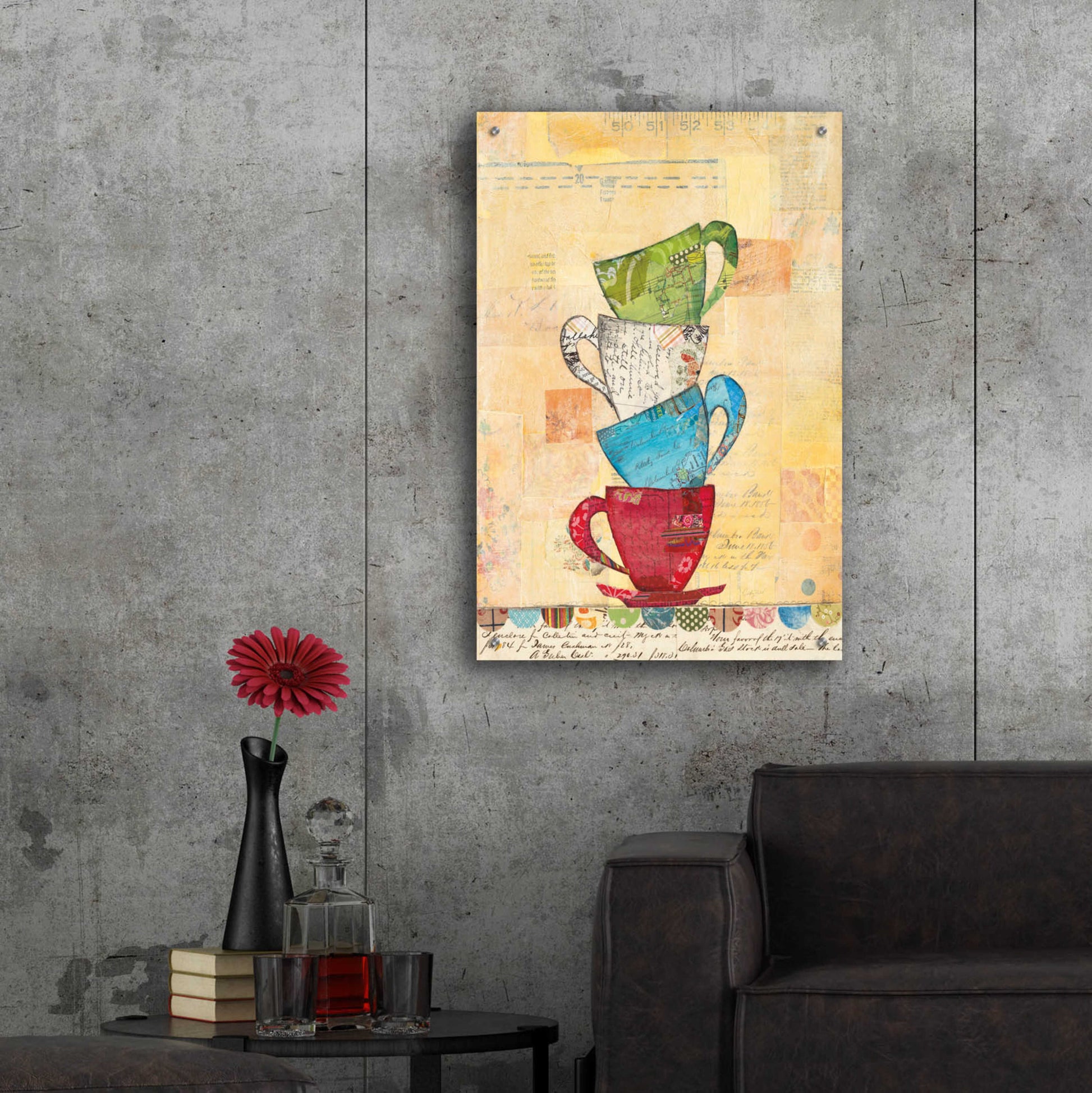 Epic Art 'Come for Tea Orange' by Courtney Prahl, Acrylic Glass Wall Art,24x36