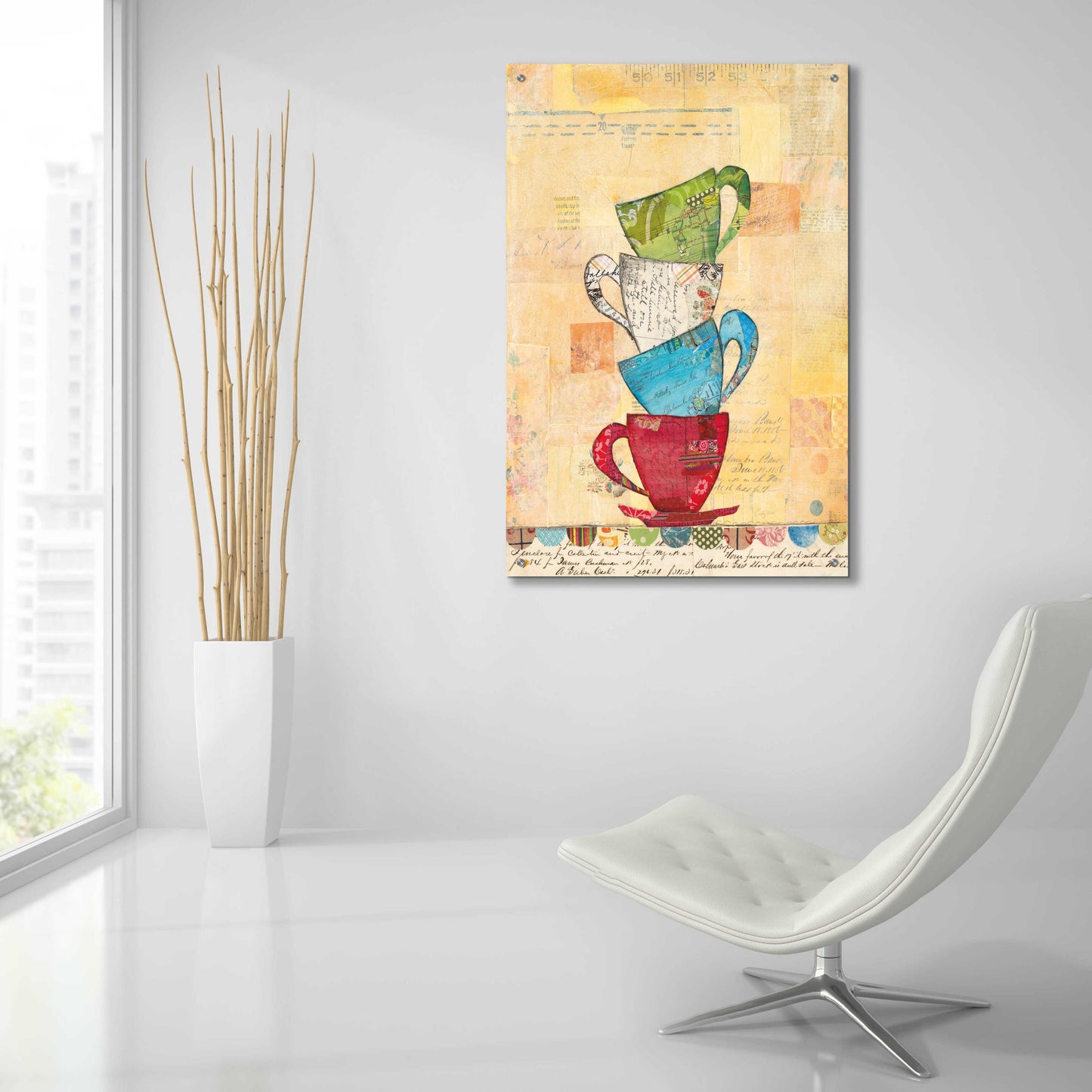 Epic Art 'Come for Tea Orange' by Courtney Prahl, Acrylic Glass Wall Art,24x36