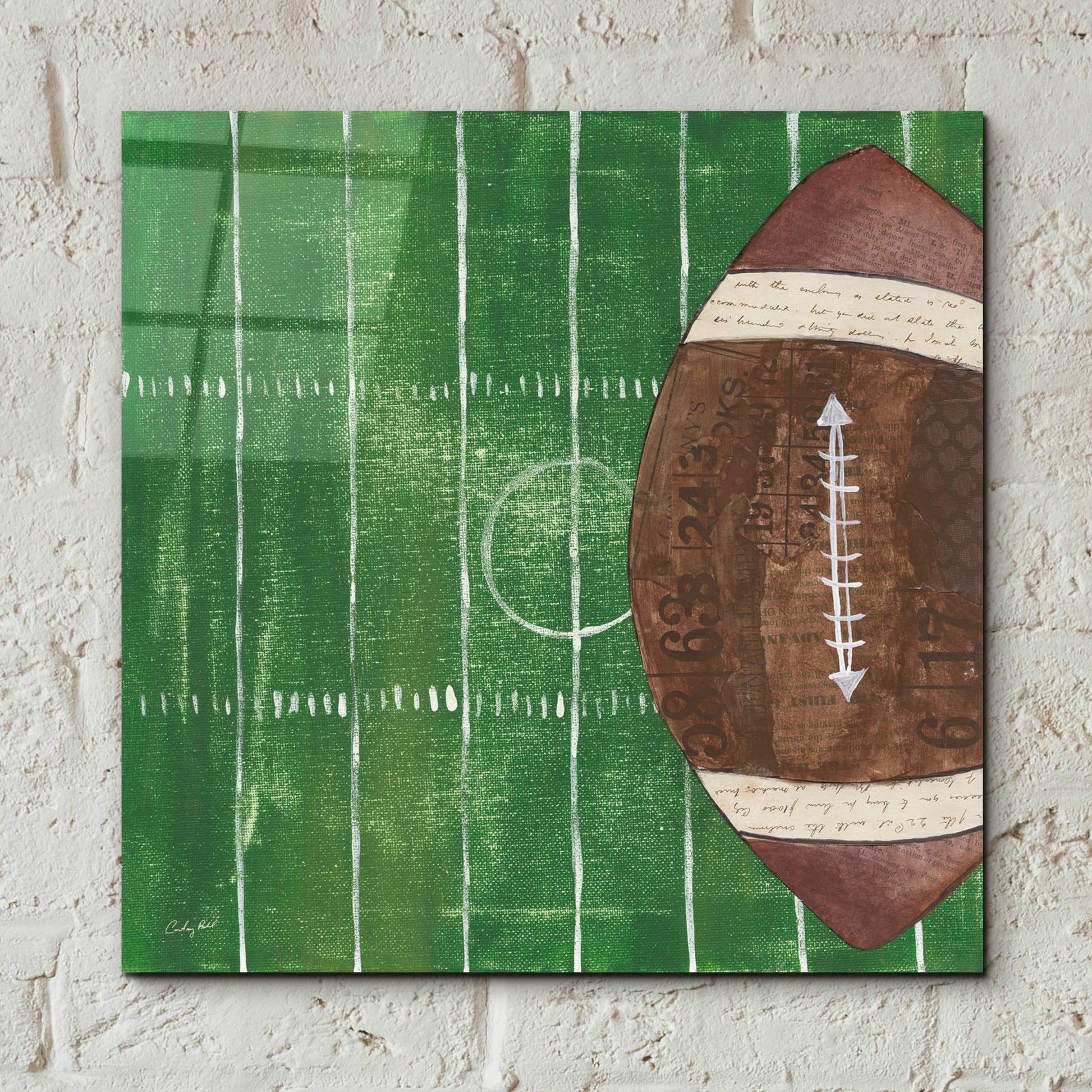 Epic Art 'On the Field I' by Courtney Prahl, Acrylic Glass Wall Art,12x12