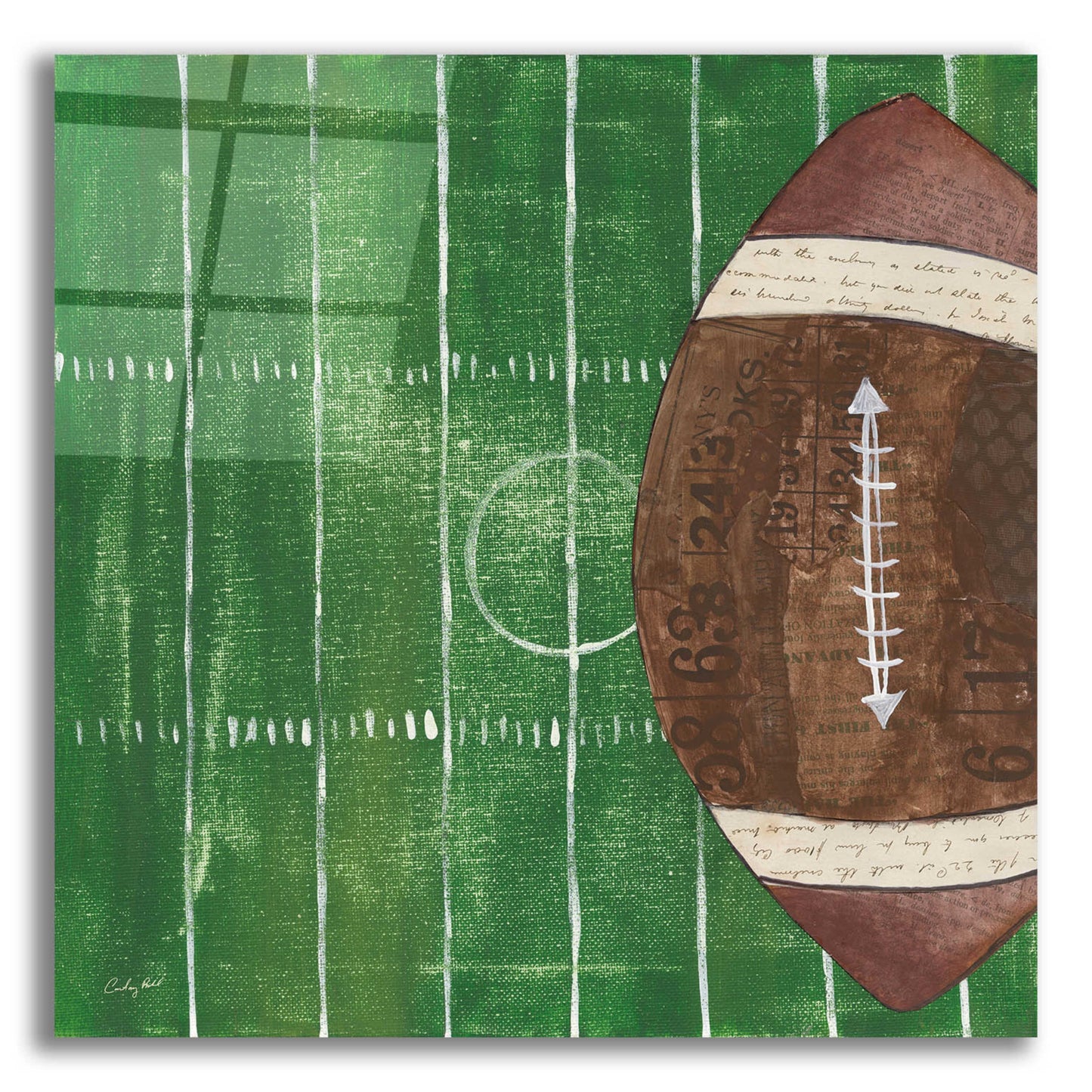 Epic Art 'On the Field I' by Courtney Prahl, Acrylic Glass Wall Art,12x12