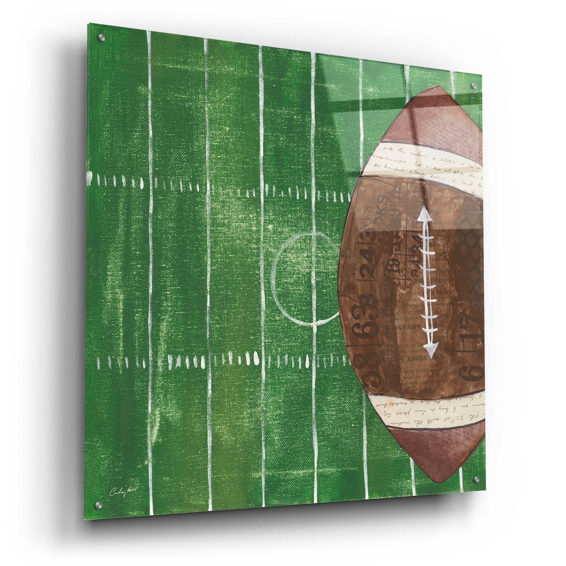 Epic Art 'On the Field I' by Courtney Prahl, Acrylic Glass Wall Art,36x36