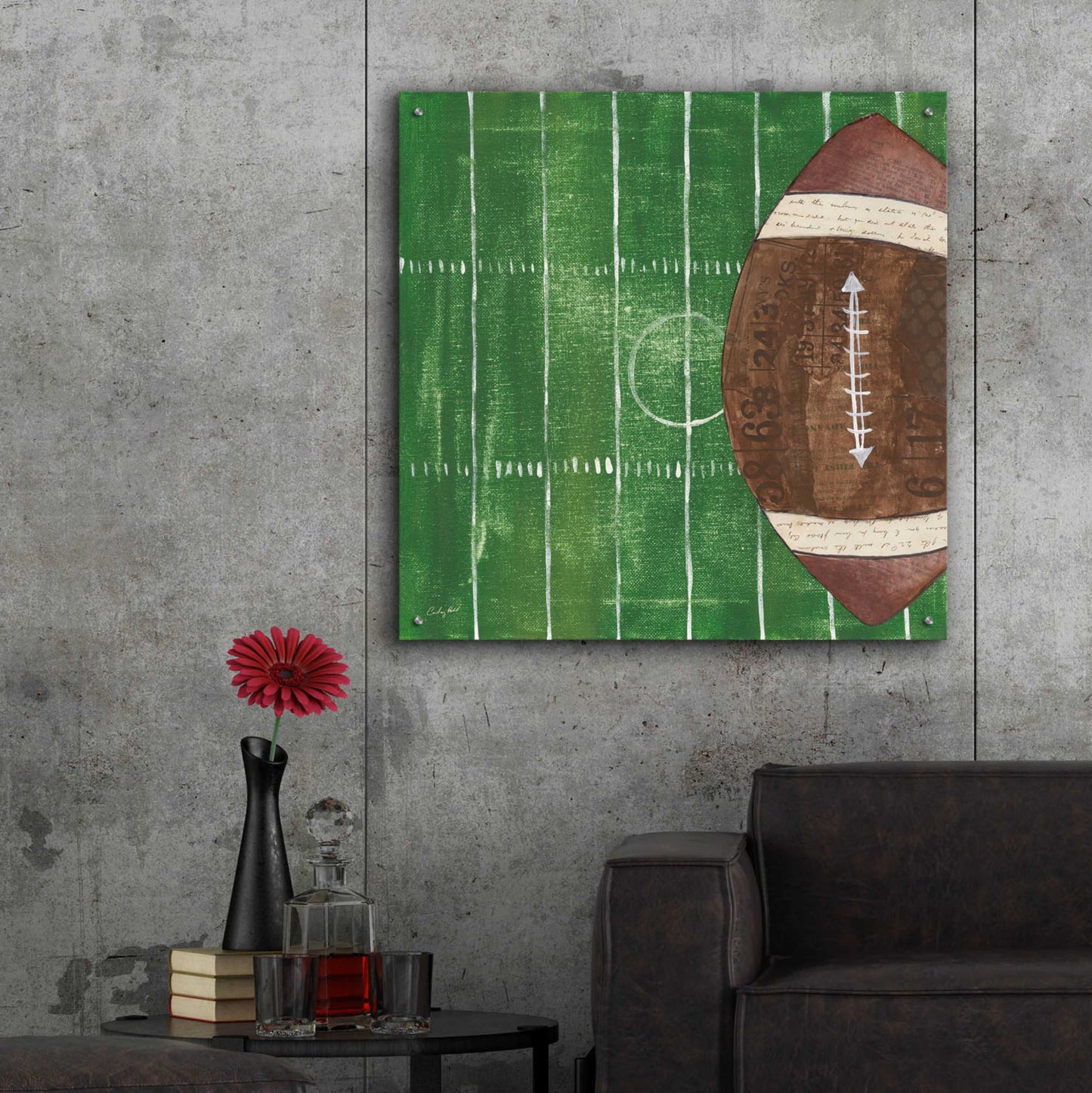 Epic Art 'On the Field I' by Courtney Prahl, Acrylic Glass Wall Art,36x36