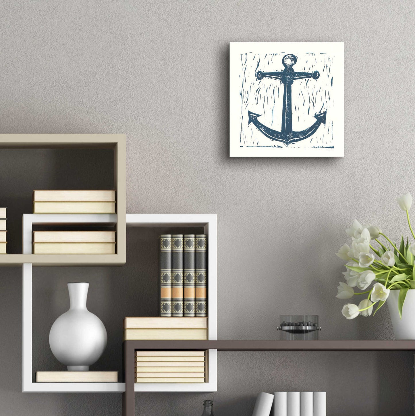 Epic Art 'Nautical Collage on White III' by Courtney Prahl, Acrylic Glass Wall Art,12x12