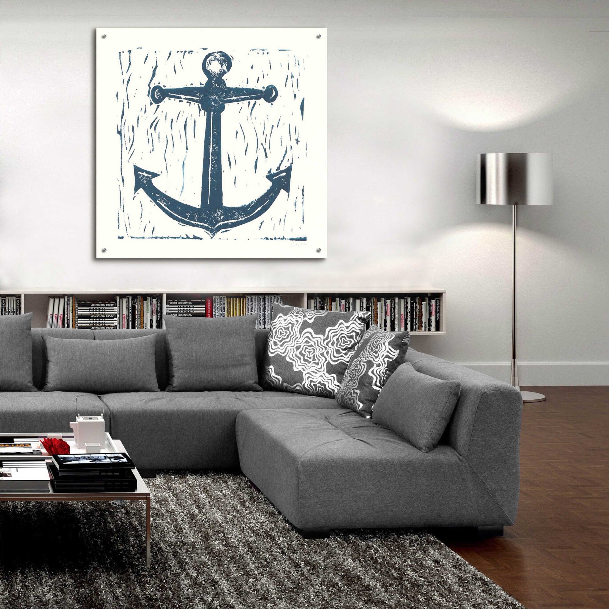 Epic Art 'Nautical Collage on White III' by Courtney Prahl, Acrylic Glass Wall Art,36x36