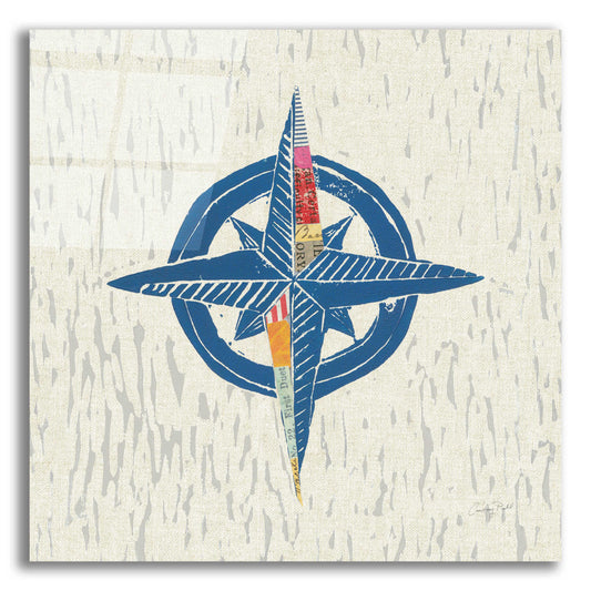 Epic Art 'Nautical Collage I on Linen' by Courtney Prahl, Acrylic Glass Wall Art