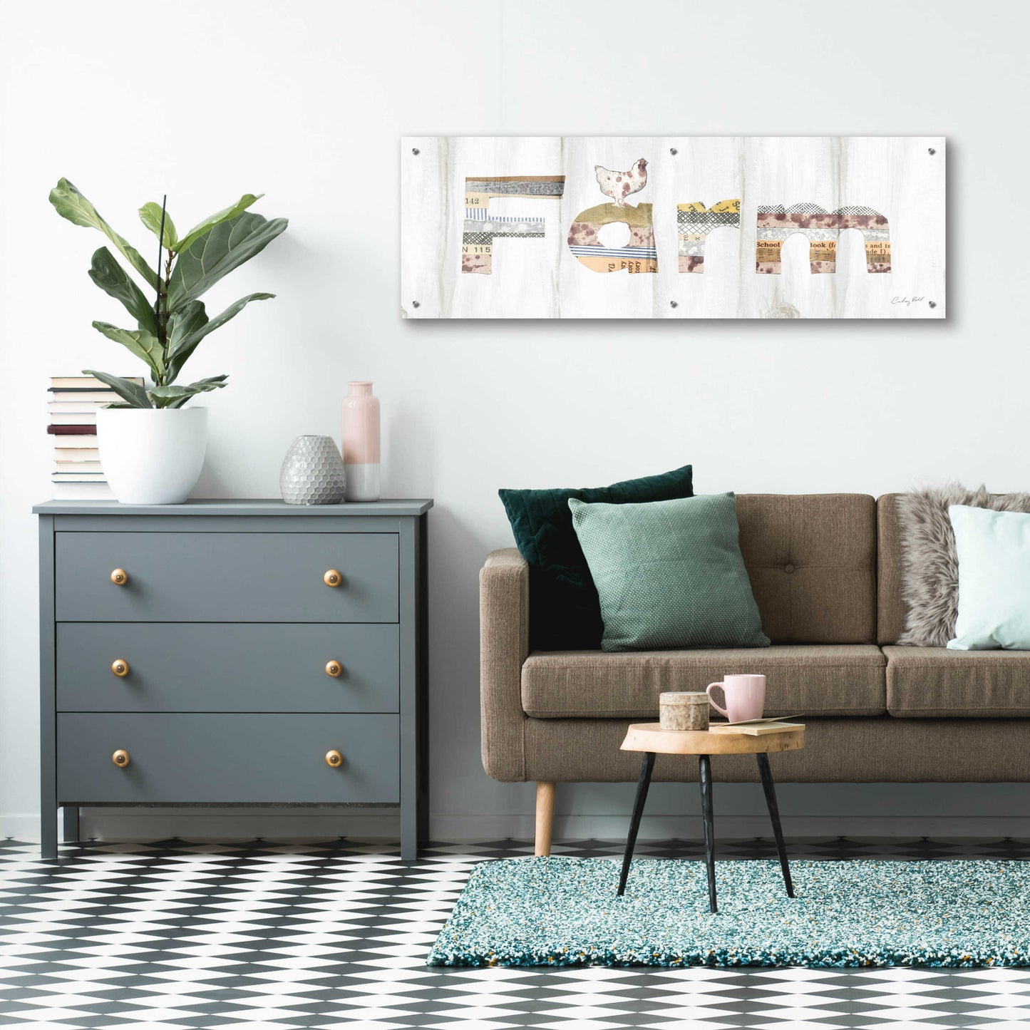 Epic Art 'Farm Family IV' by Courtney Prahl, Acrylic Glass Wall Art,48x16