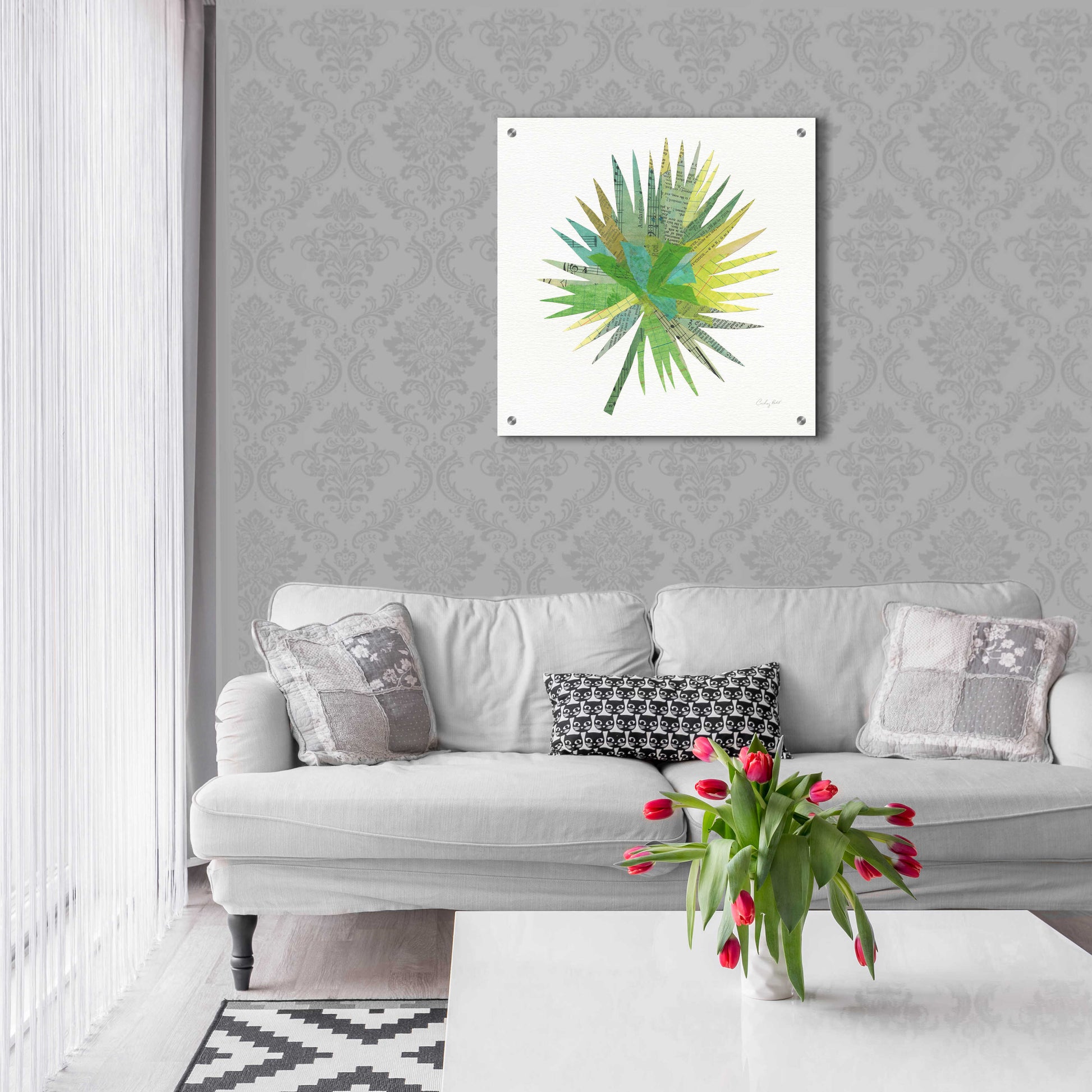 Epic Art 'Tropical Fun Palms IIII' by Courtney Prahl, Acrylic Glass Wall Art,24x24