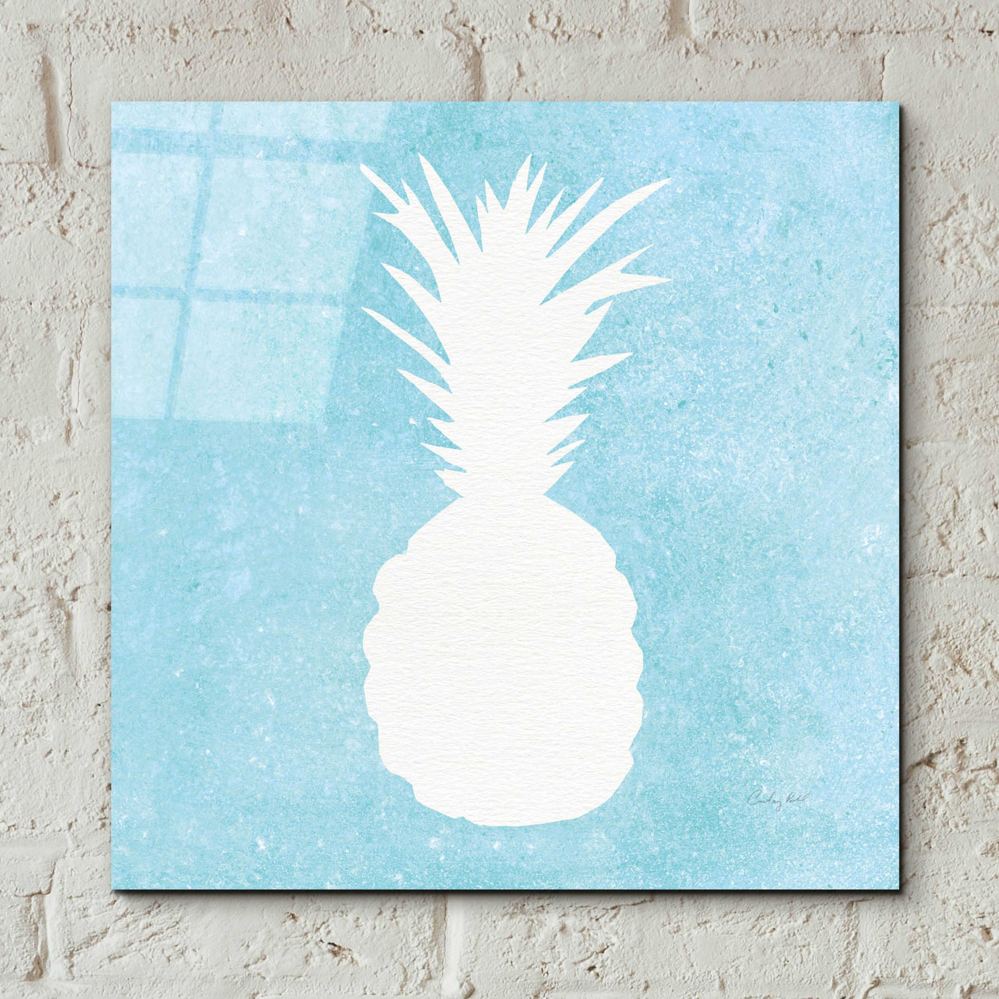 Epic Art 'Tropical Fun Pineapple Silhouette I' by Courtney Prahl, Acrylic Glass Wall Art,12x12