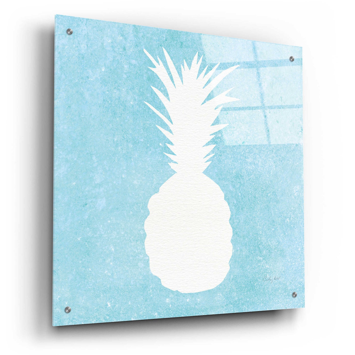 Epic Art 'Tropical Fun Pineapple Silhouette I' by Courtney Prahl, Acrylic Glass Wall Art,24x24