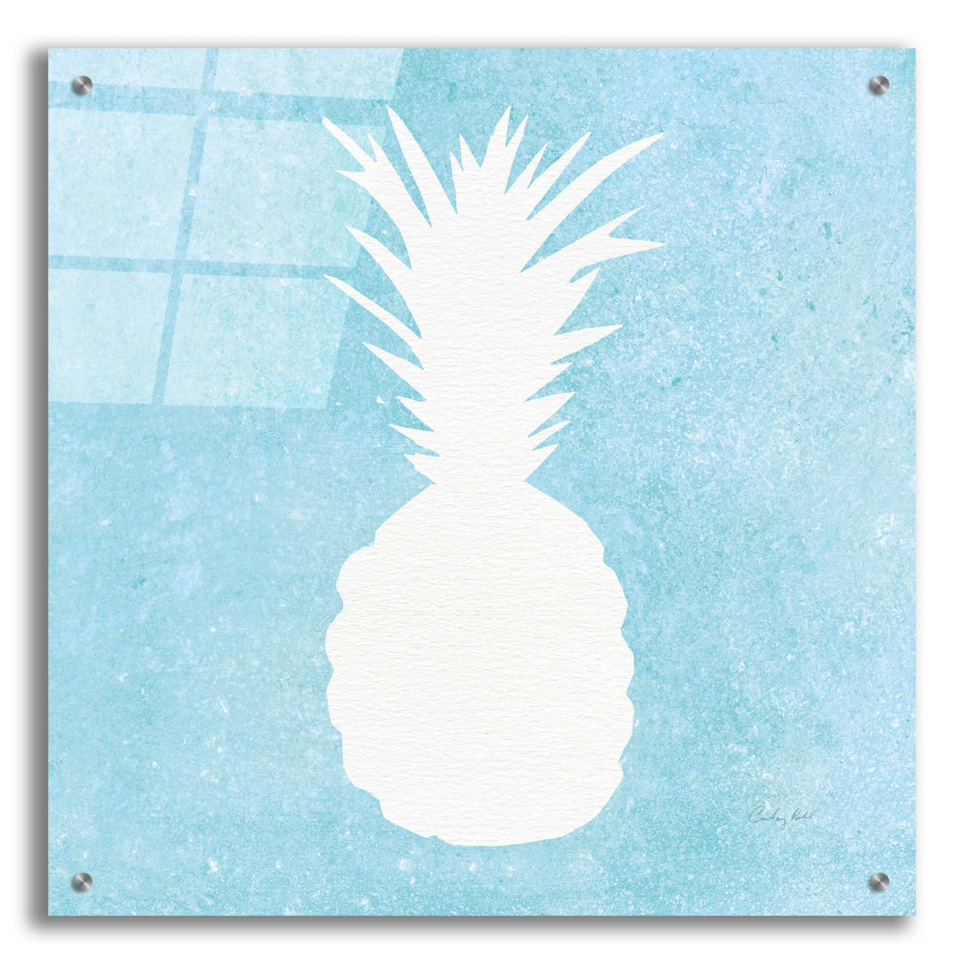 Epic Art 'Tropical Fun Pineapple Silhouette I' by Courtney Prahl, Acrylic Glass Wall Art,24x24