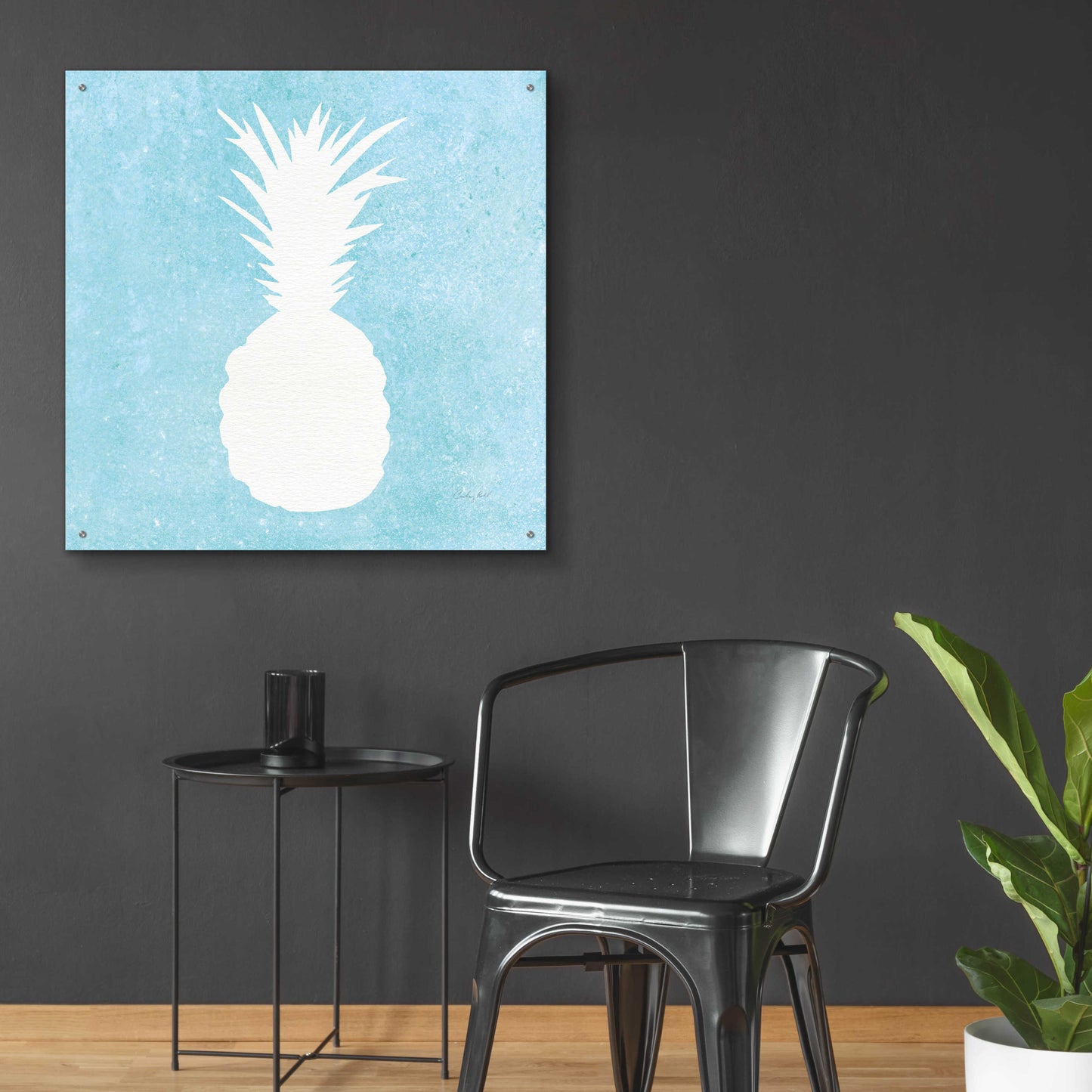 Epic Art 'Tropical Fun Pineapple Silhouette I' by Courtney Prahl, Acrylic Glass Wall Art,36x36