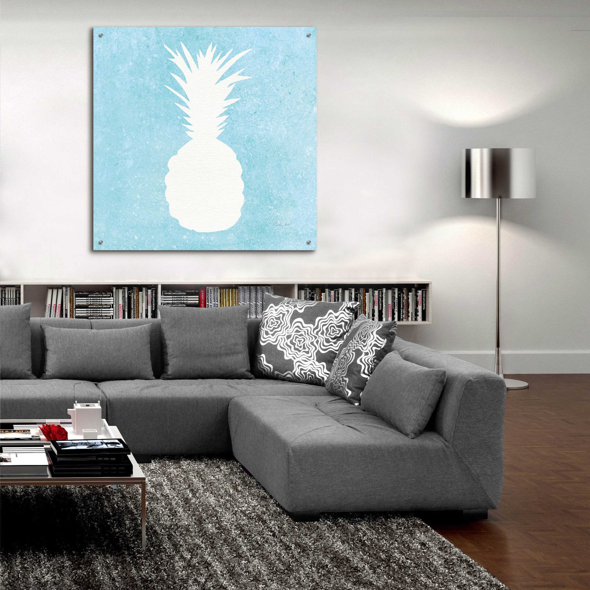 Epic Art 'Tropical Fun Pineapple Silhouette I' by Courtney Prahl, Acrylic Glass Wall Art,36x36