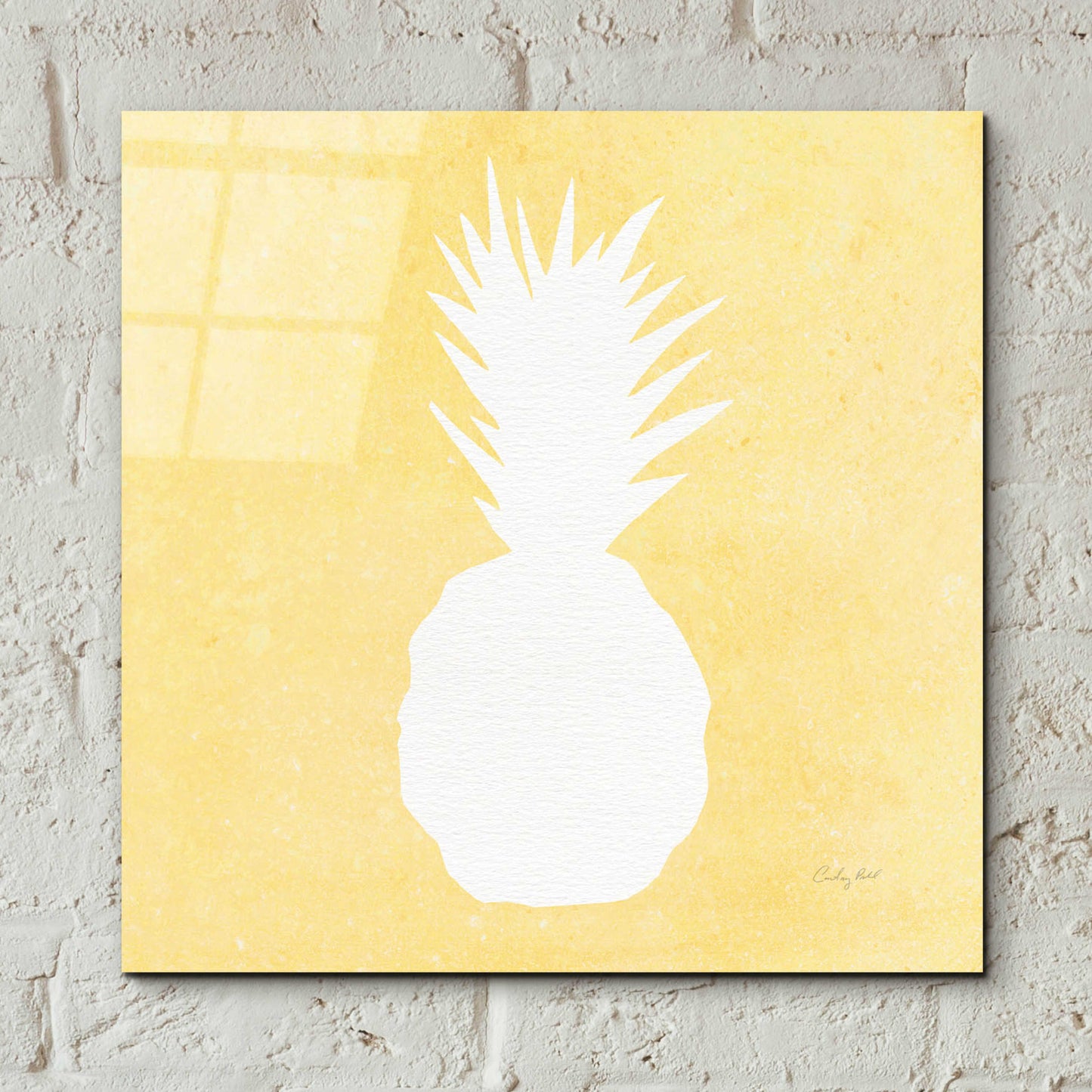 Epic Art 'Tropical Fun Pineapple Silhouette II' by Courtney Prahl, Acrylic Glass Wall Art,12x12