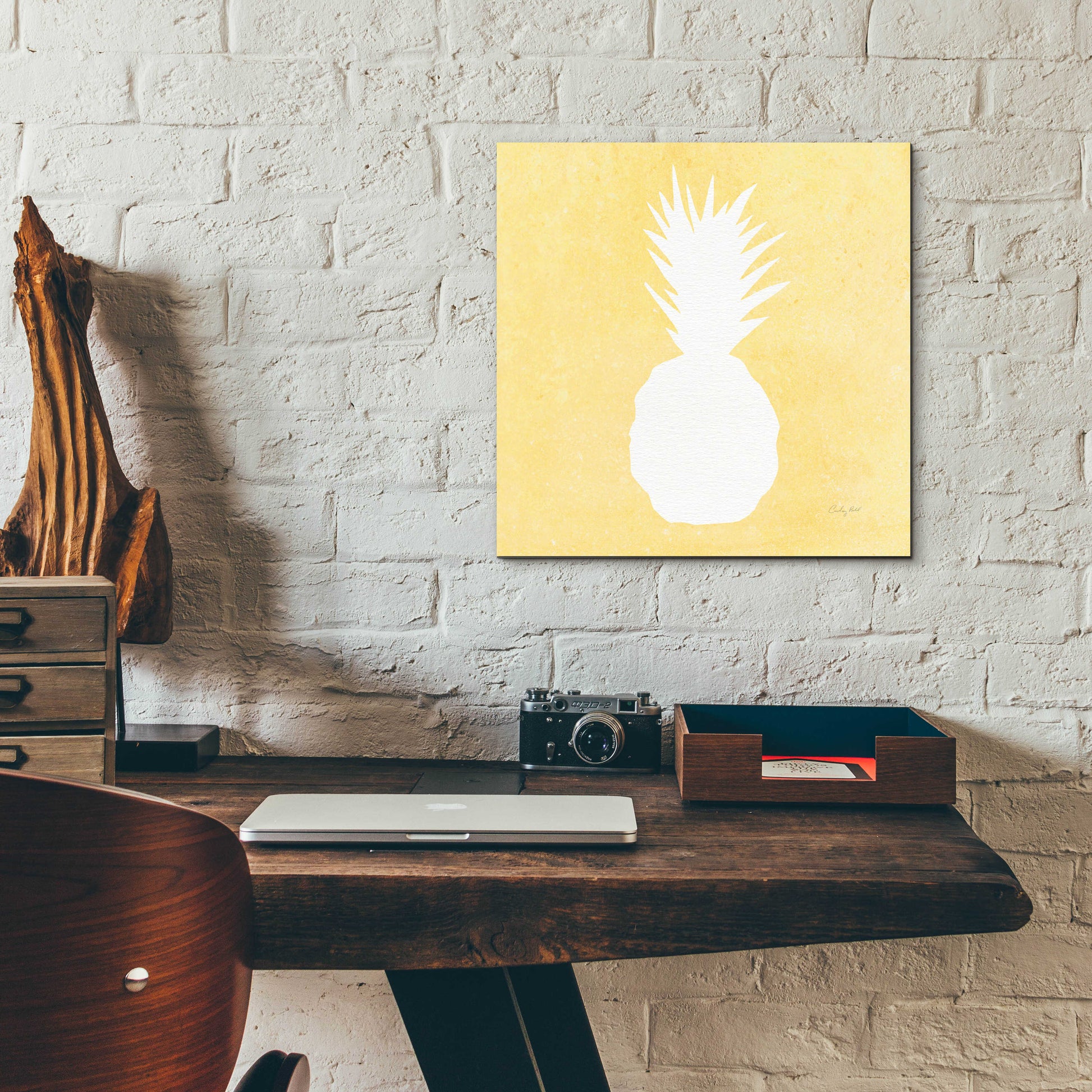 Epic Art 'Tropical Fun Pineapple Silhouette II' by Courtney Prahl, Acrylic Glass Wall Art,12x12