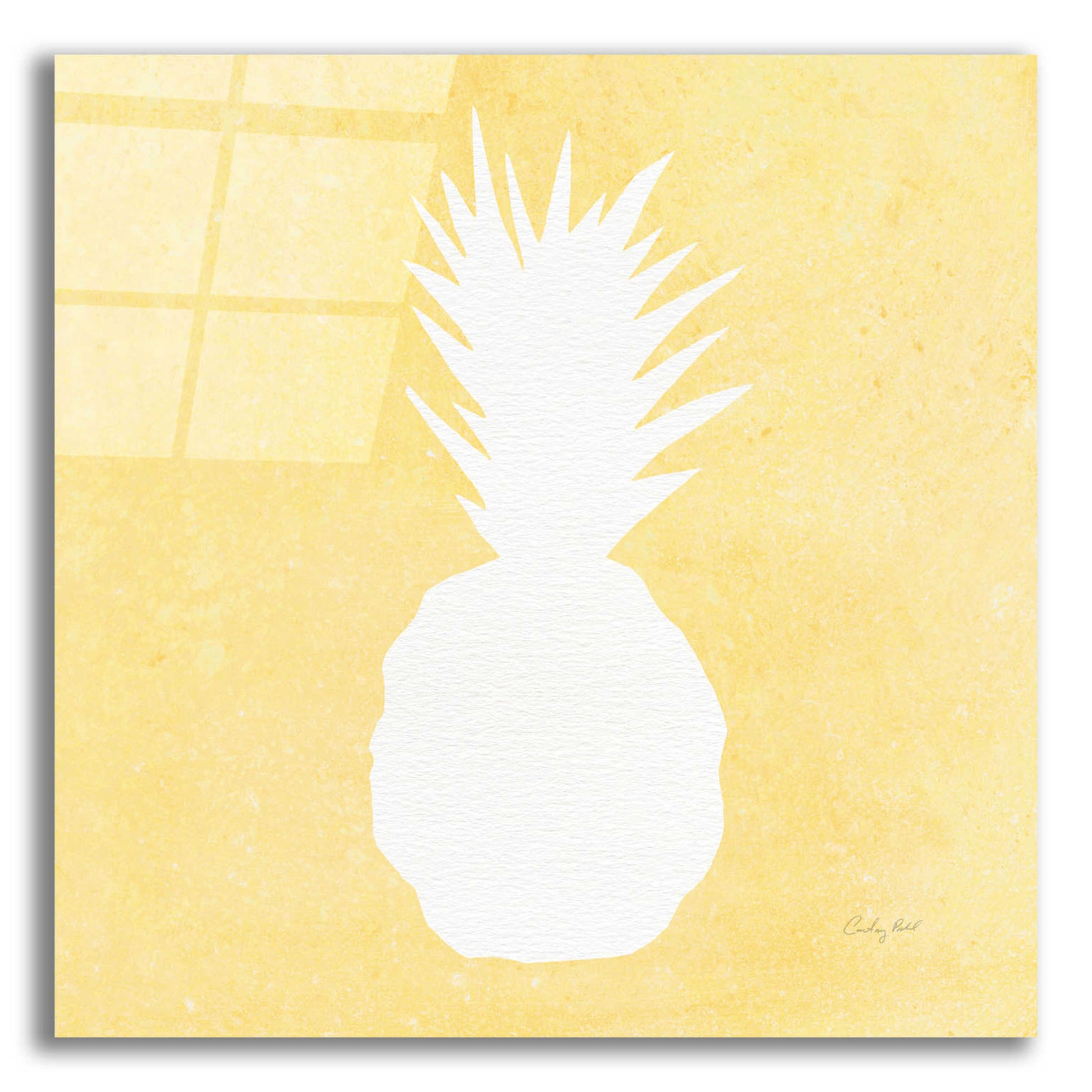 Epic Art 'Tropical Fun Pineapple Silhouette II' by Courtney Prahl, Acrylic Glass Wall Art,12x12