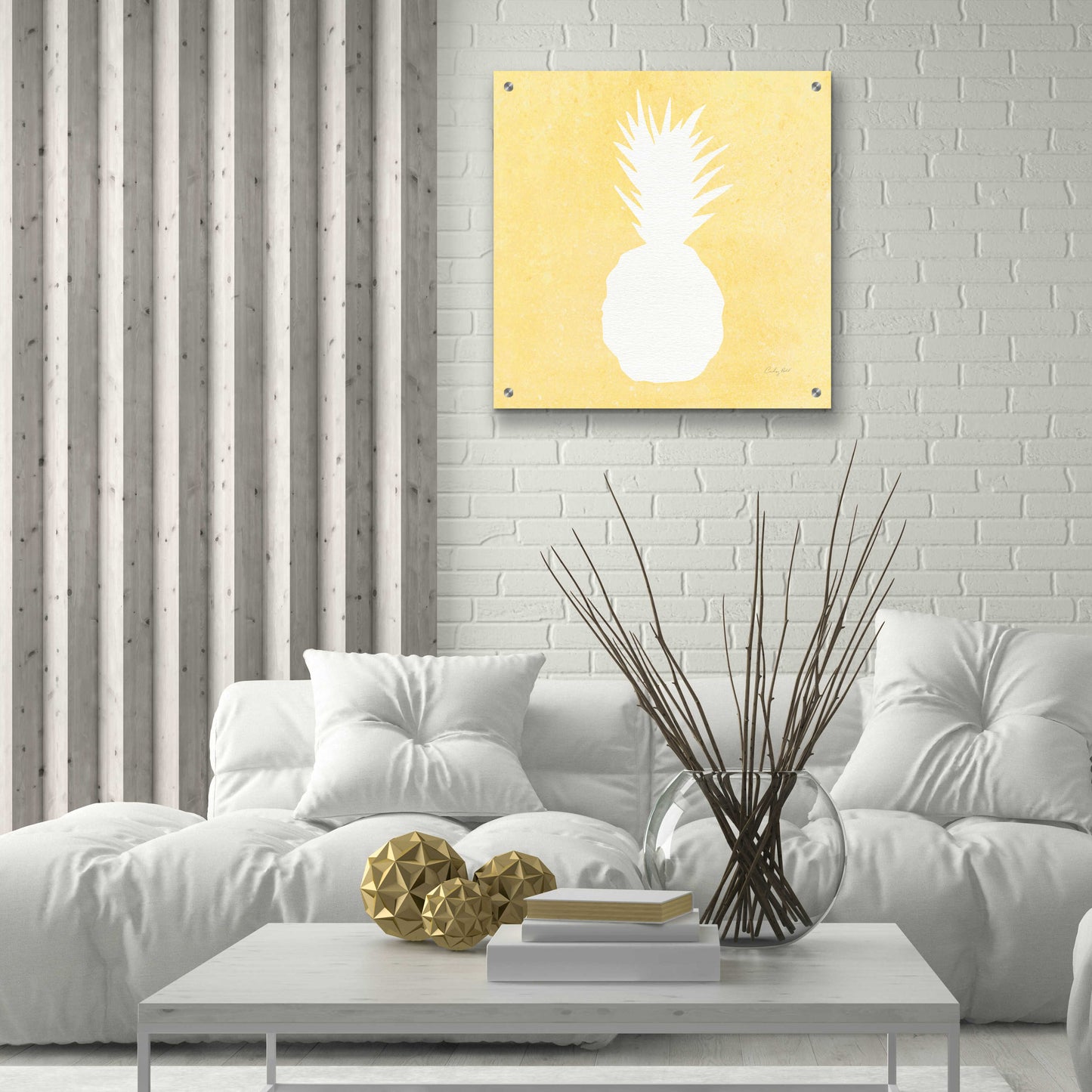 Epic Art 'Tropical Fun Pineapple Silhouette II' by Courtney Prahl, Acrylic Glass Wall Art,24x24