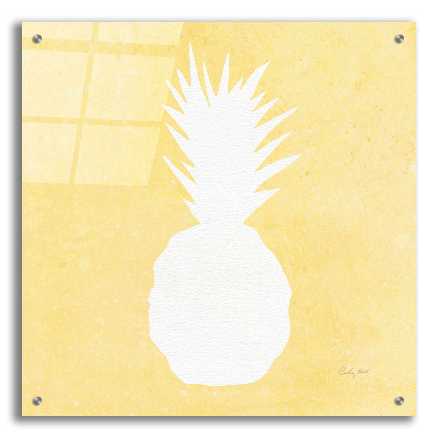 Epic Art 'Tropical Fun Pineapple Silhouette II' by Courtney Prahl, Acrylic Glass Wall Art,24x24