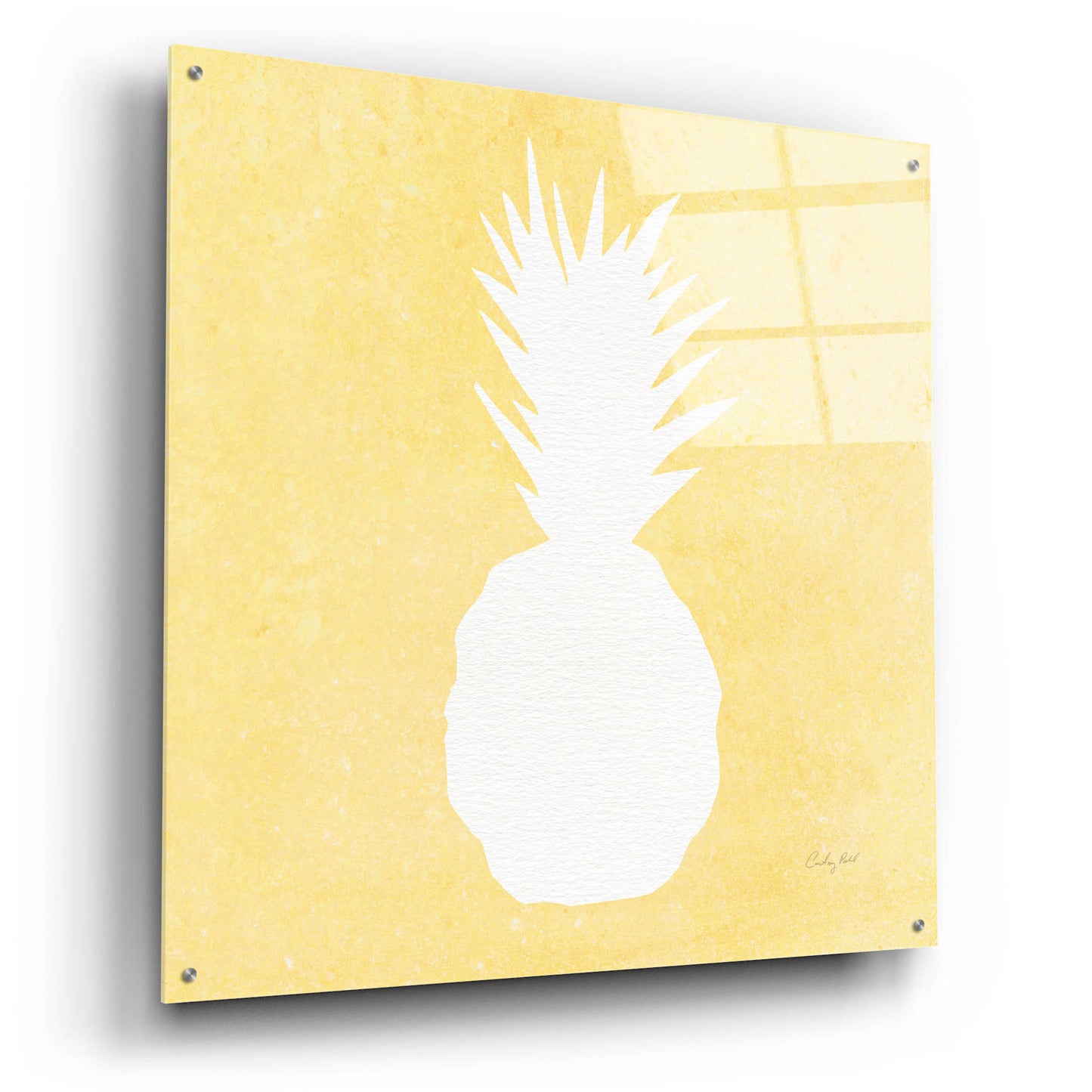 Epic Art 'Tropical Fun Pineapple Silhouette II' by Courtney Prahl, Acrylic Glass Wall Art,36x36