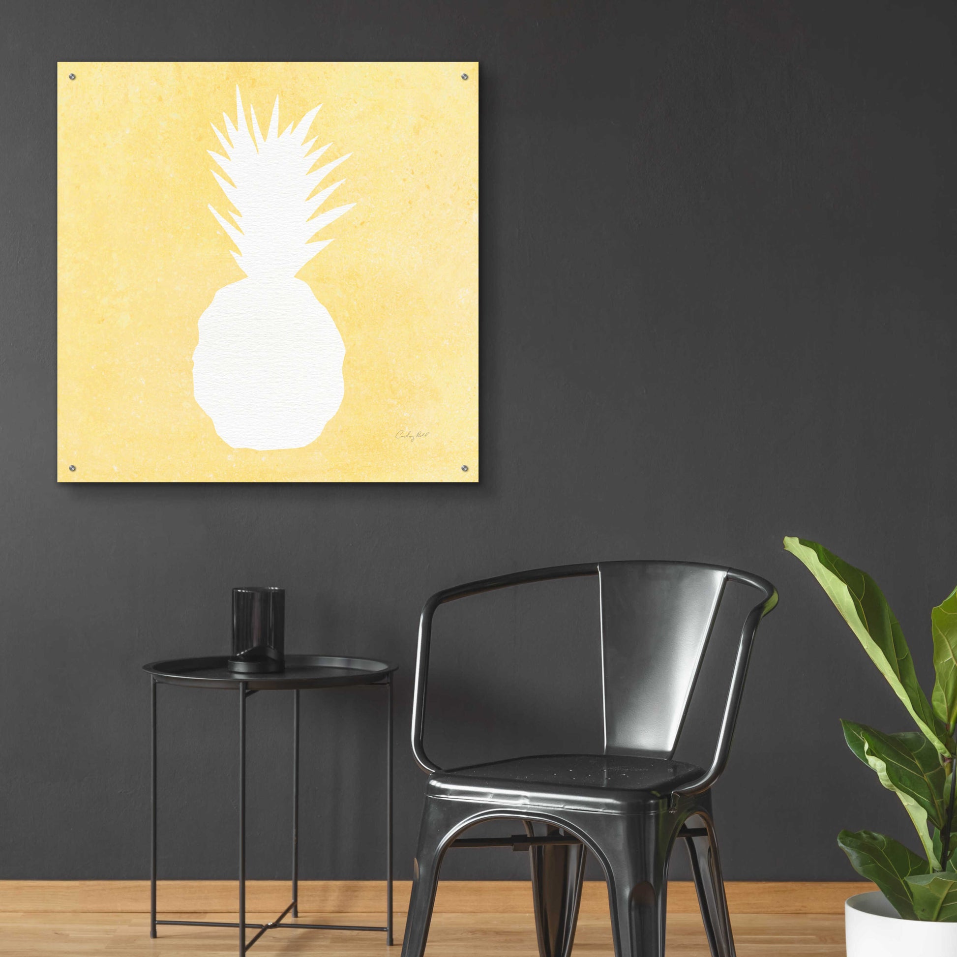 Epic Art 'Tropical Fun Pineapple Silhouette II' by Courtney Prahl, Acrylic Glass Wall Art,36x36