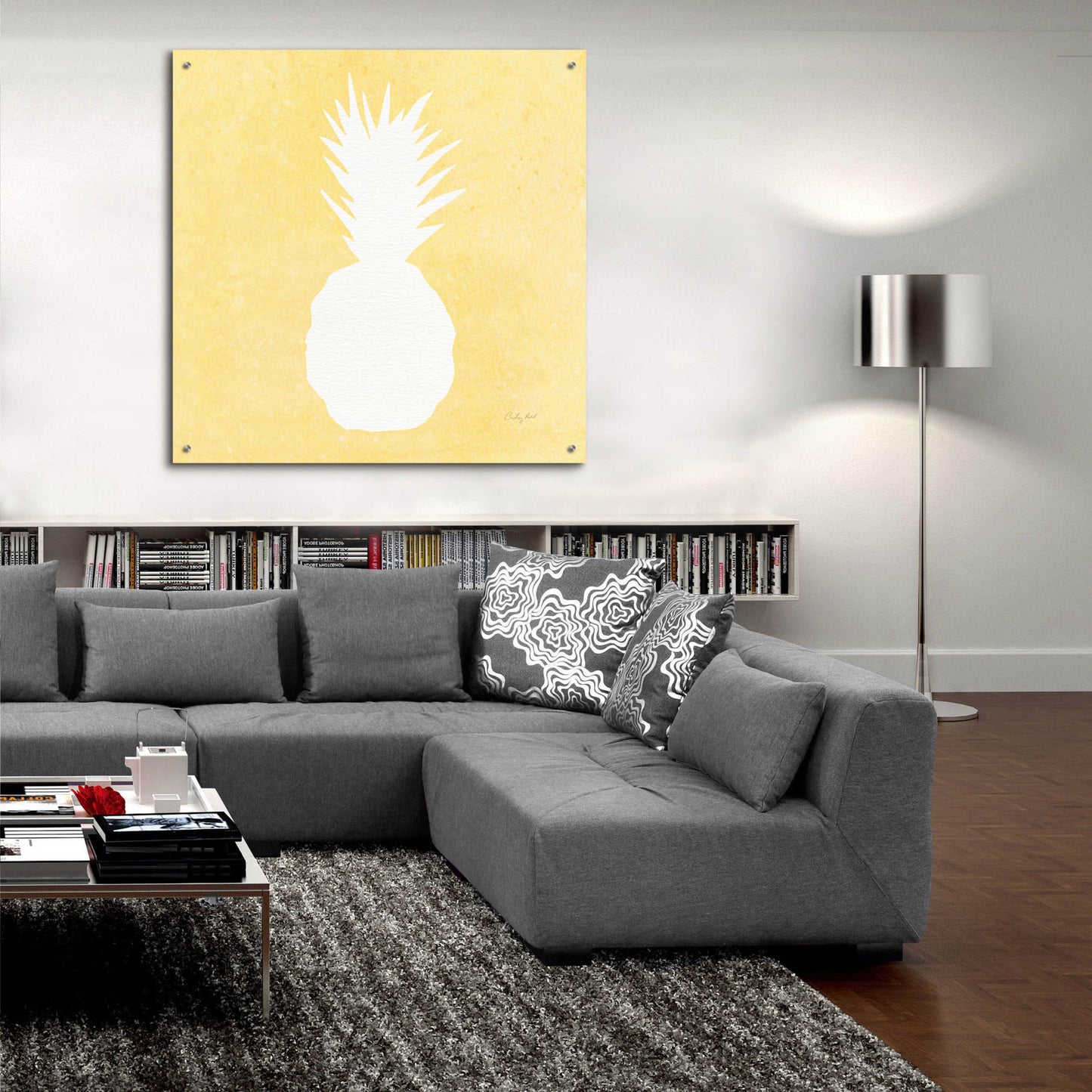 Epic Art 'Tropical Fun Pineapple Silhouette II' by Courtney Prahl, Acrylic Glass Wall Art,36x36