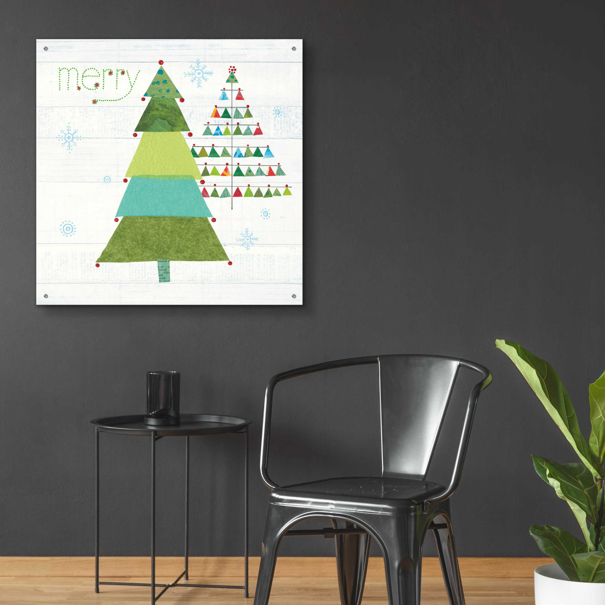 Epic Art 'Christmas Patchwork I' by Courtney Prahl, Acrylic Glass Wall Art,36x36