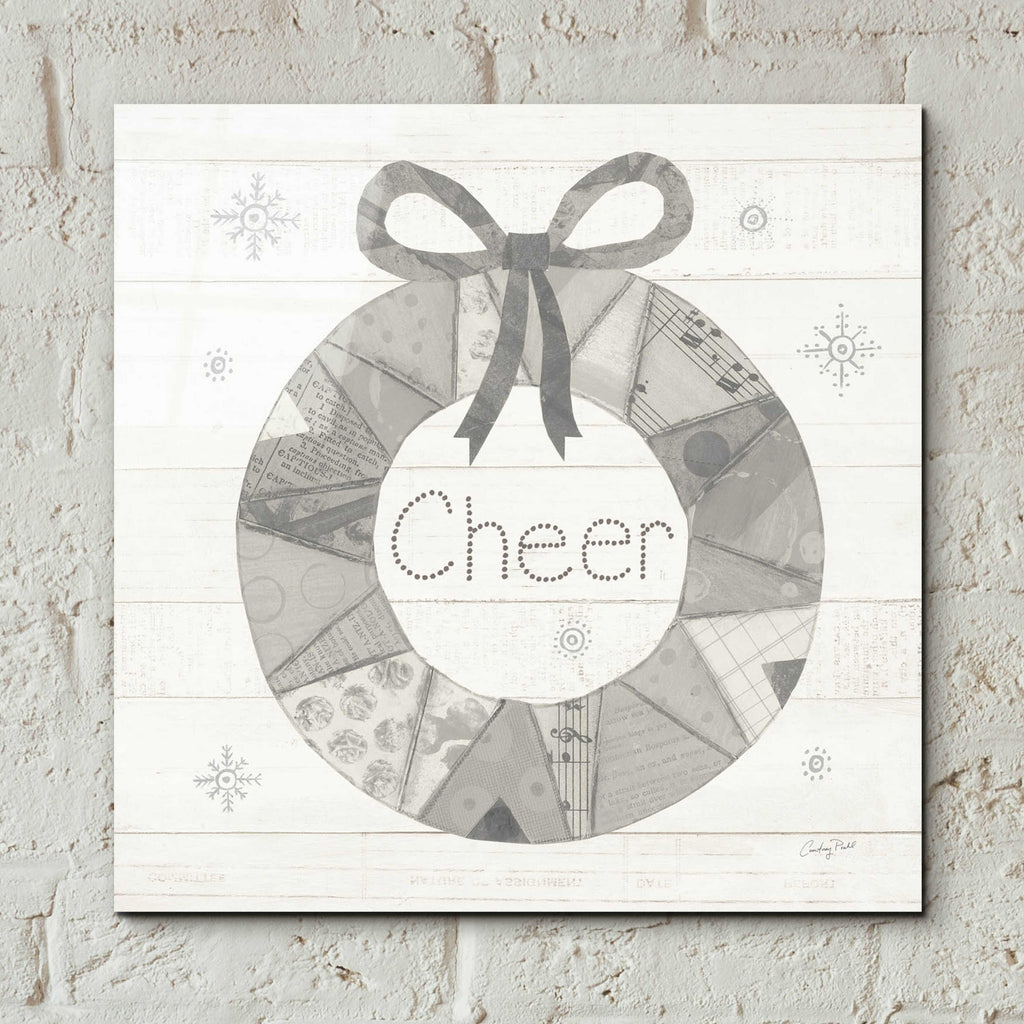 Epic Art 'Christmas Patchwork III Neutral' by Courtney Prahl, Acrylic Glass Wall Art,12x12
