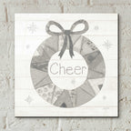 Epic Art 'Christmas Patchwork III Neutral' by Courtney Prahl, Acrylic Glass Wall Art,12x12