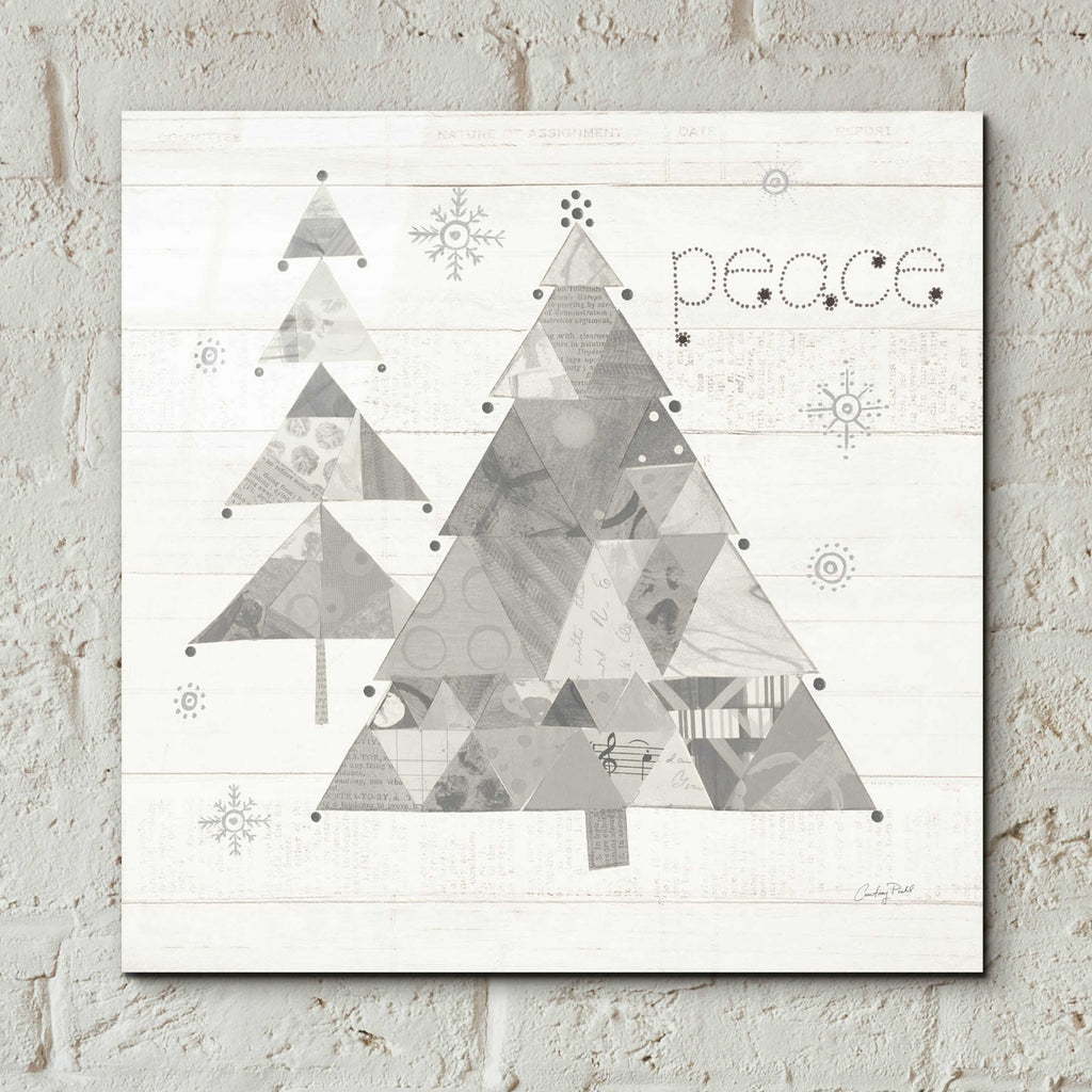 Epic Art 'Christmas Patchwork IV Neutral' by Courtney Prahl, Acrylic Glass Wall Art,12x12