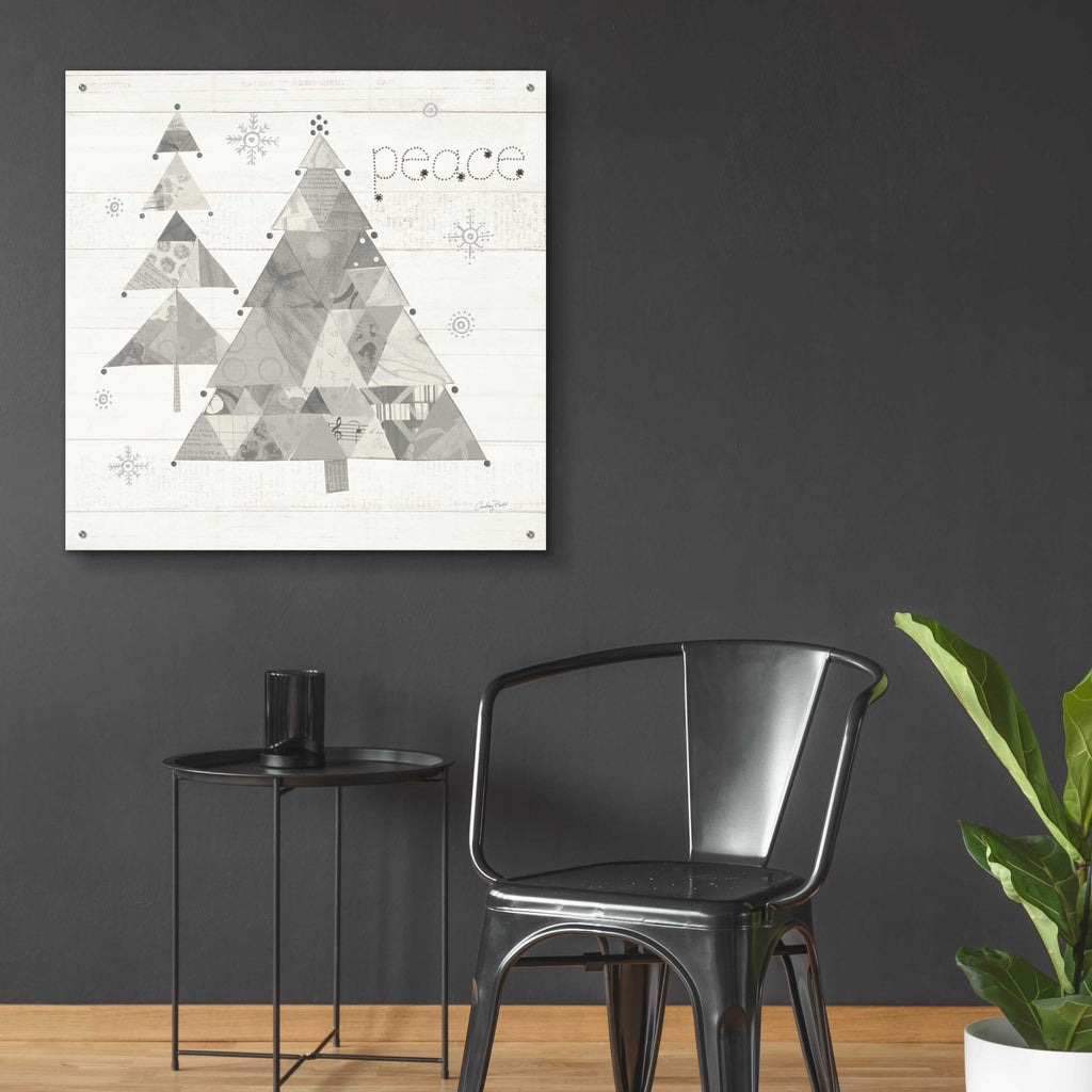 Epic Art 'Christmas Patchwork IV Neutral' by Courtney Prahl, Acrylic Glass Wall Art,36x36