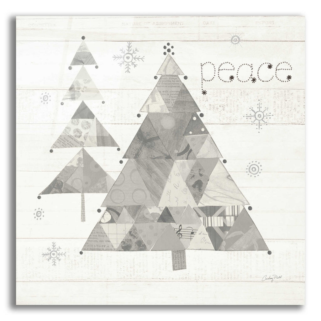 Epic Art 'Christmas Patchwork IV Neutral' by Courtney Prahl, Acrylic Glass Wall Art