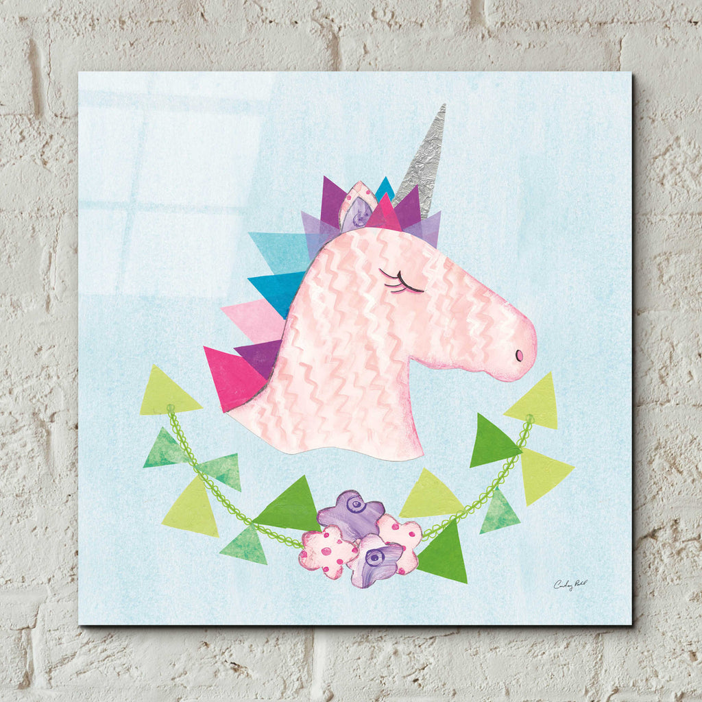 Epic Art 'Unicorn Power III by Courtney Prahl, Acrylic Glass Wall Art,12x12