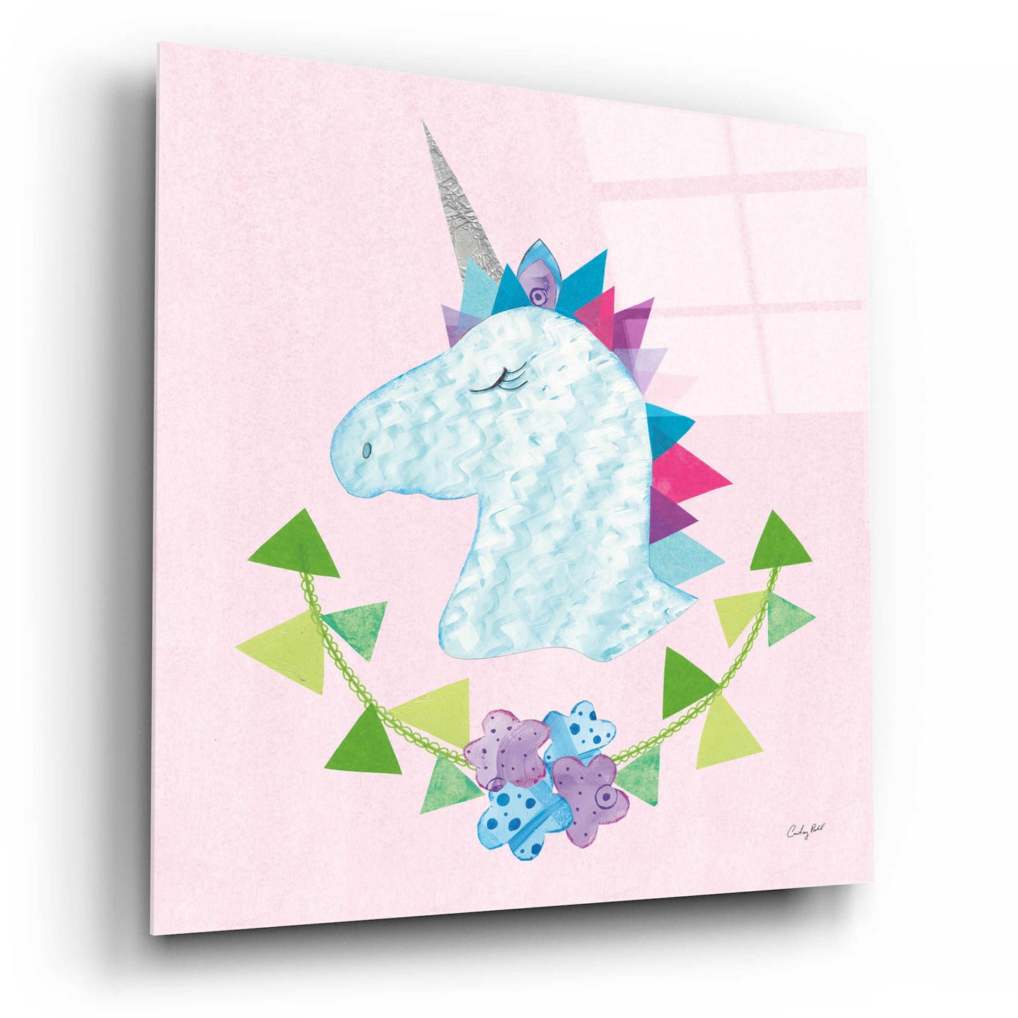 Epic Art 'Unicorn Power IV by Courtney Prahl, Acrylic Glass Wall Art,12x12