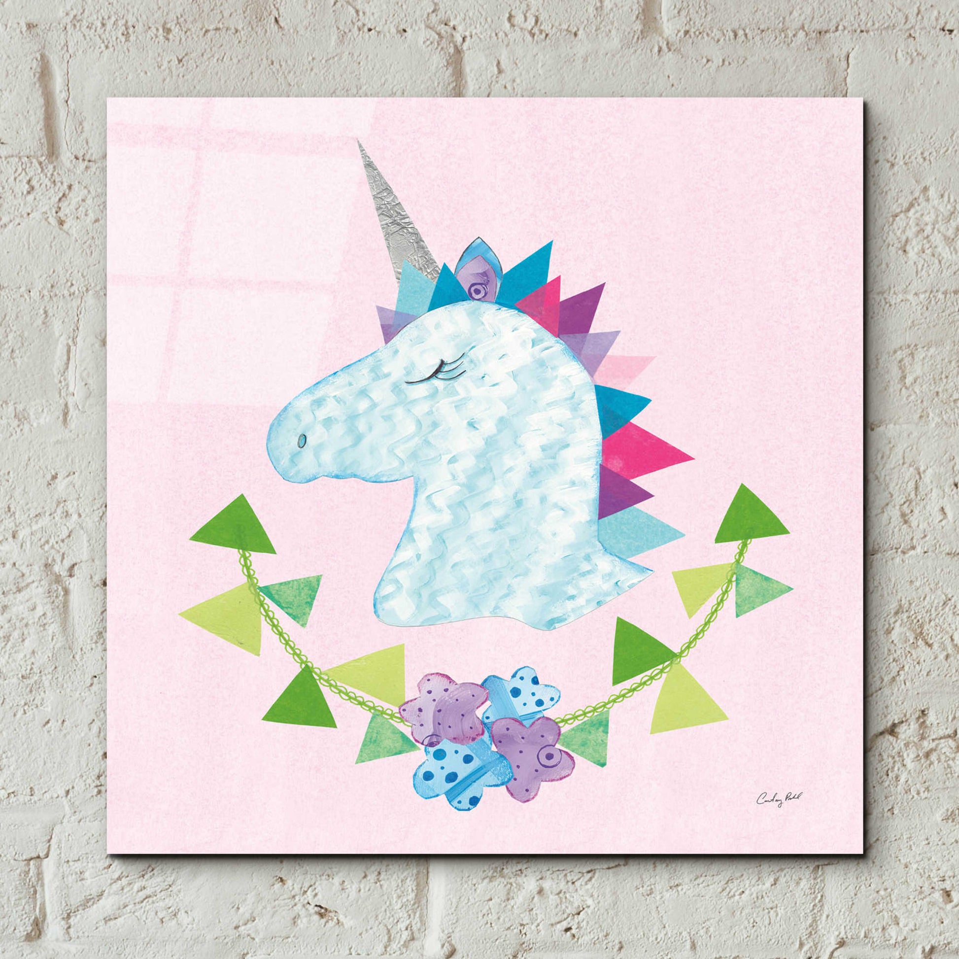 Epic Art 'Unicorn Power IV by Courtney Prahl, Acrylic Glass Wall Art,12x12