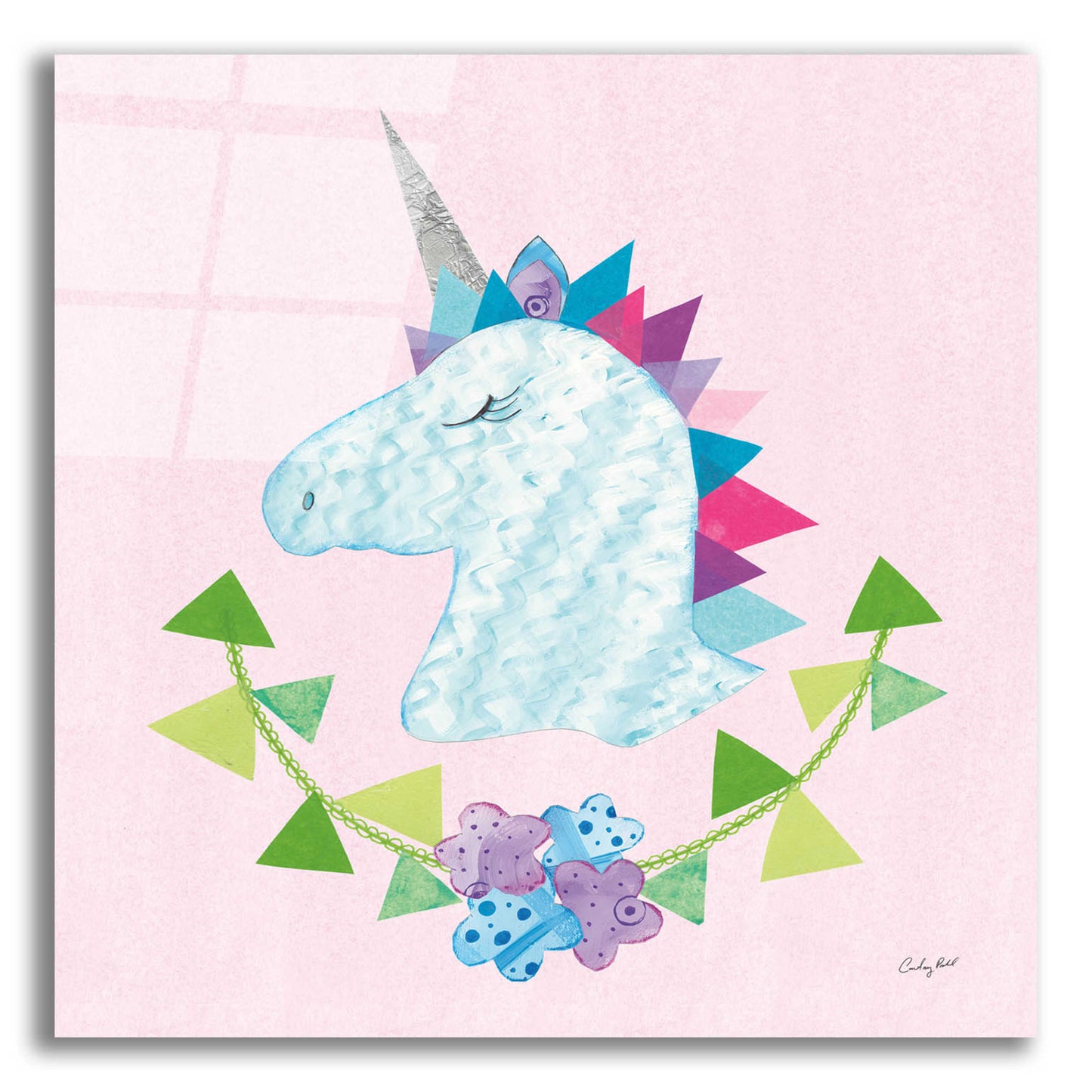 Epic Art 'Unicorn Power IV by Courtney Prahl, Acrylic Glass Wall Art,12x12