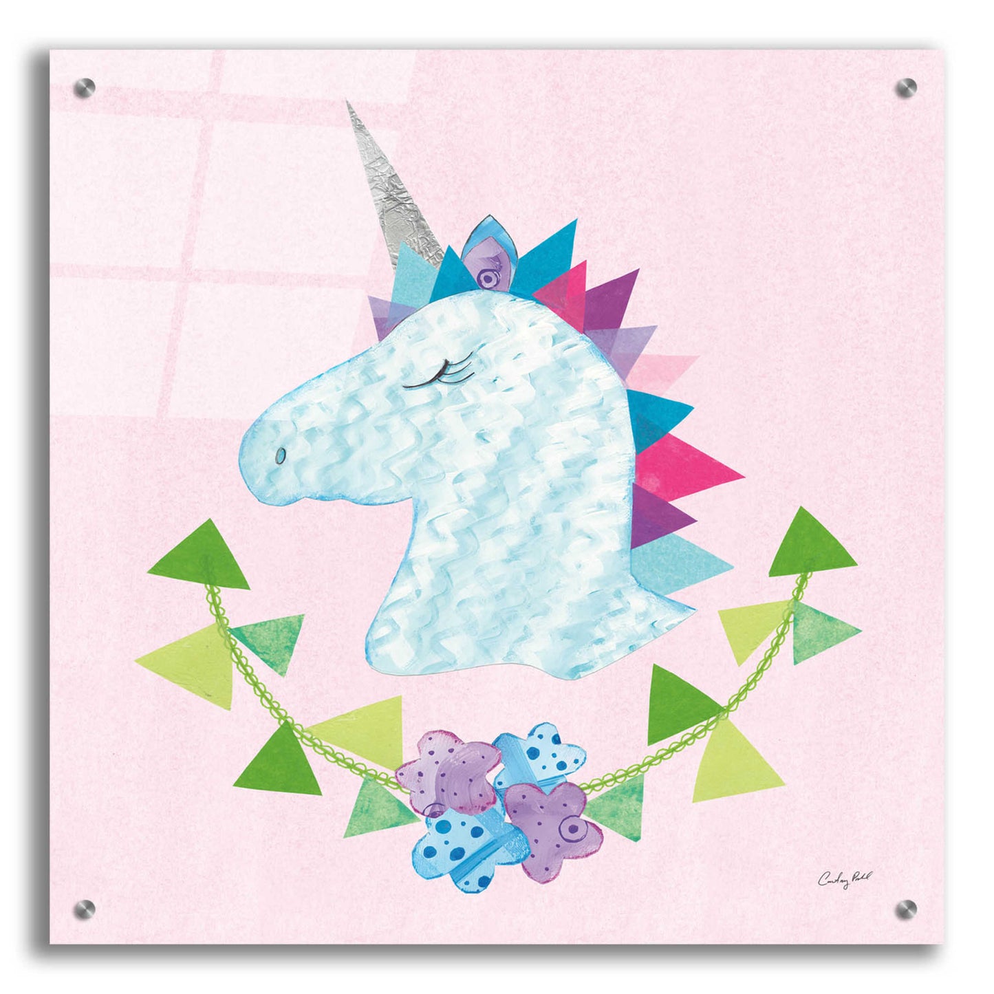 Epic Art 'Unicorn Power IV by Courtney Prahl, Acrylic Glass Wall Art,24x24