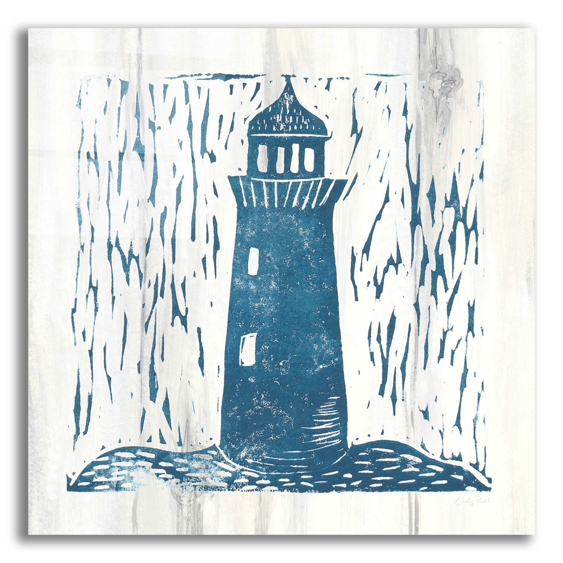 Epic Art 'Nautical Collage I On White Wood by Courtney Prahl, Acrylic Glass Wall Art,12x12