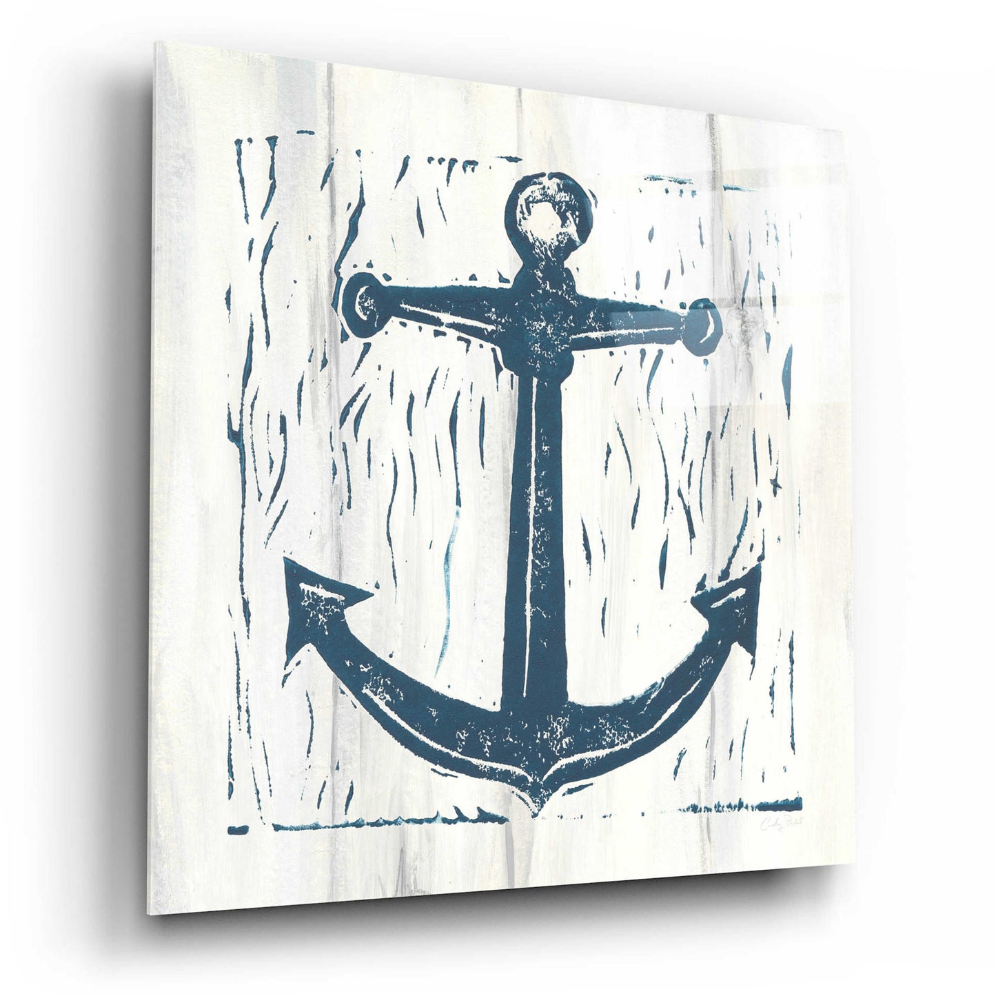 Epic Art 'Nautical Collage III On White Wood by Courtney Prahl, Acrylic Glass Wall Art,12x12